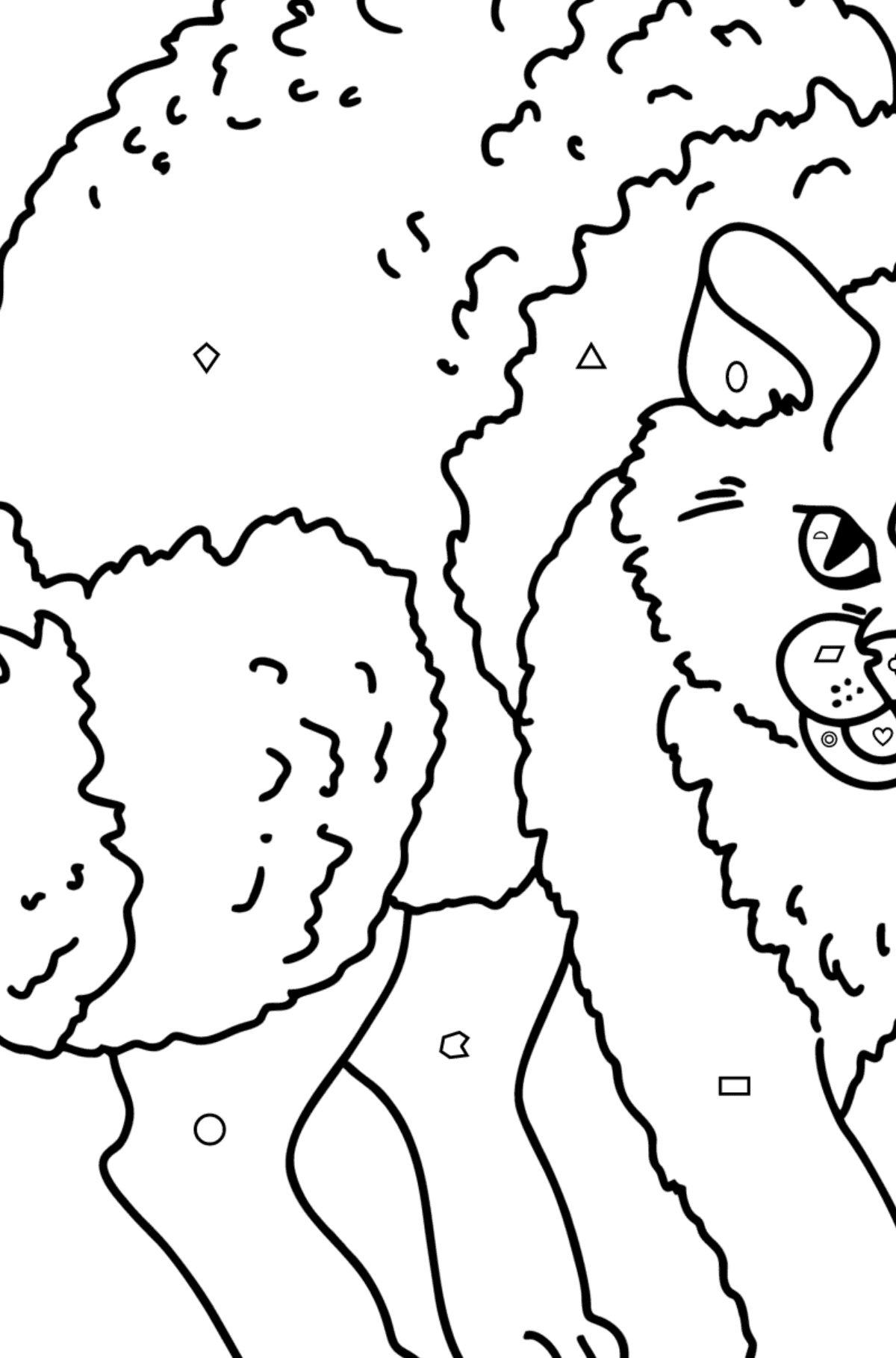 Grumpy Cat coloring page - Coloring by Geometric Shapes for Kids