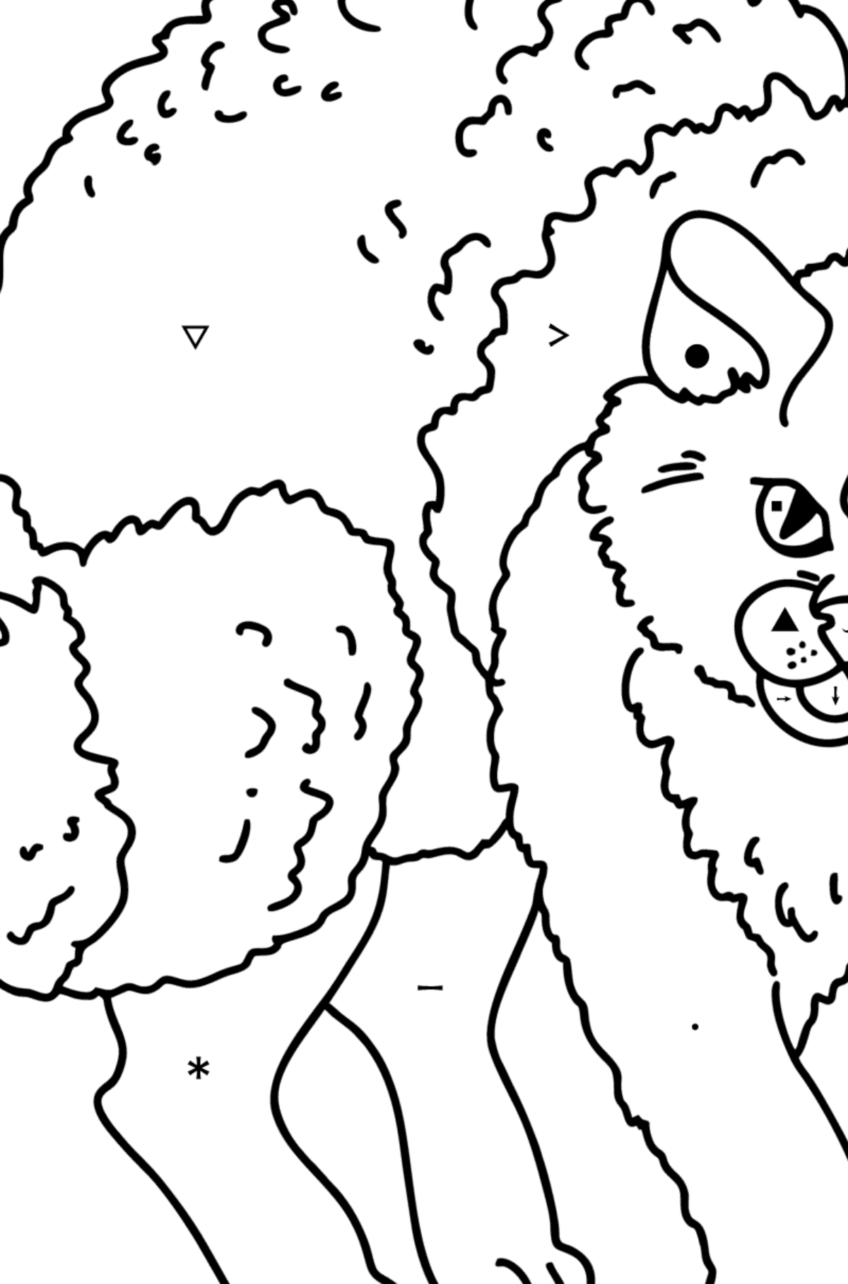 Disegno di Gatto scontroso da colorare - Colorare per simboli per bambini
