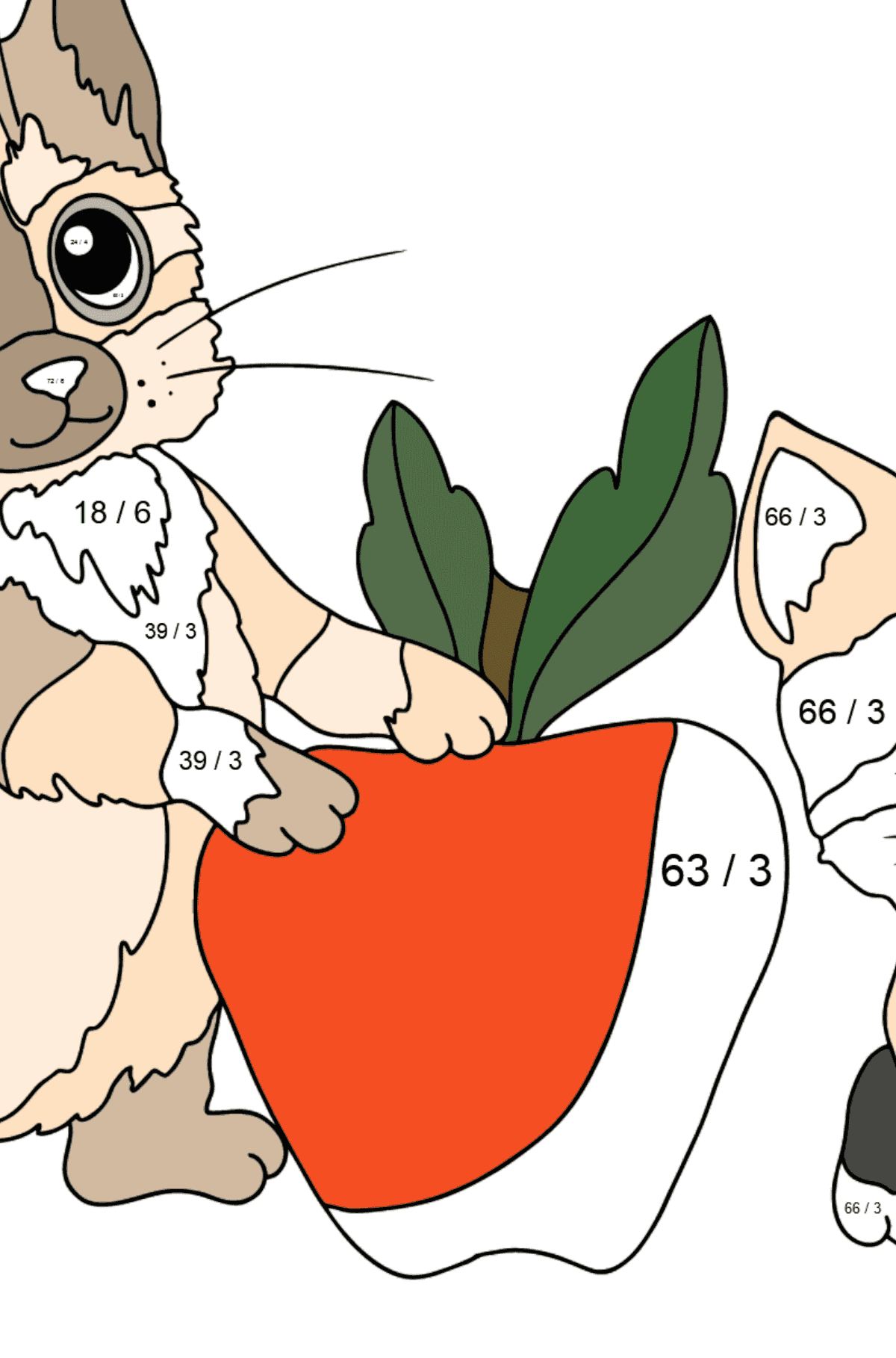 Coloriage - Petits chatons - Coloriage Magique Division pour les Enfants