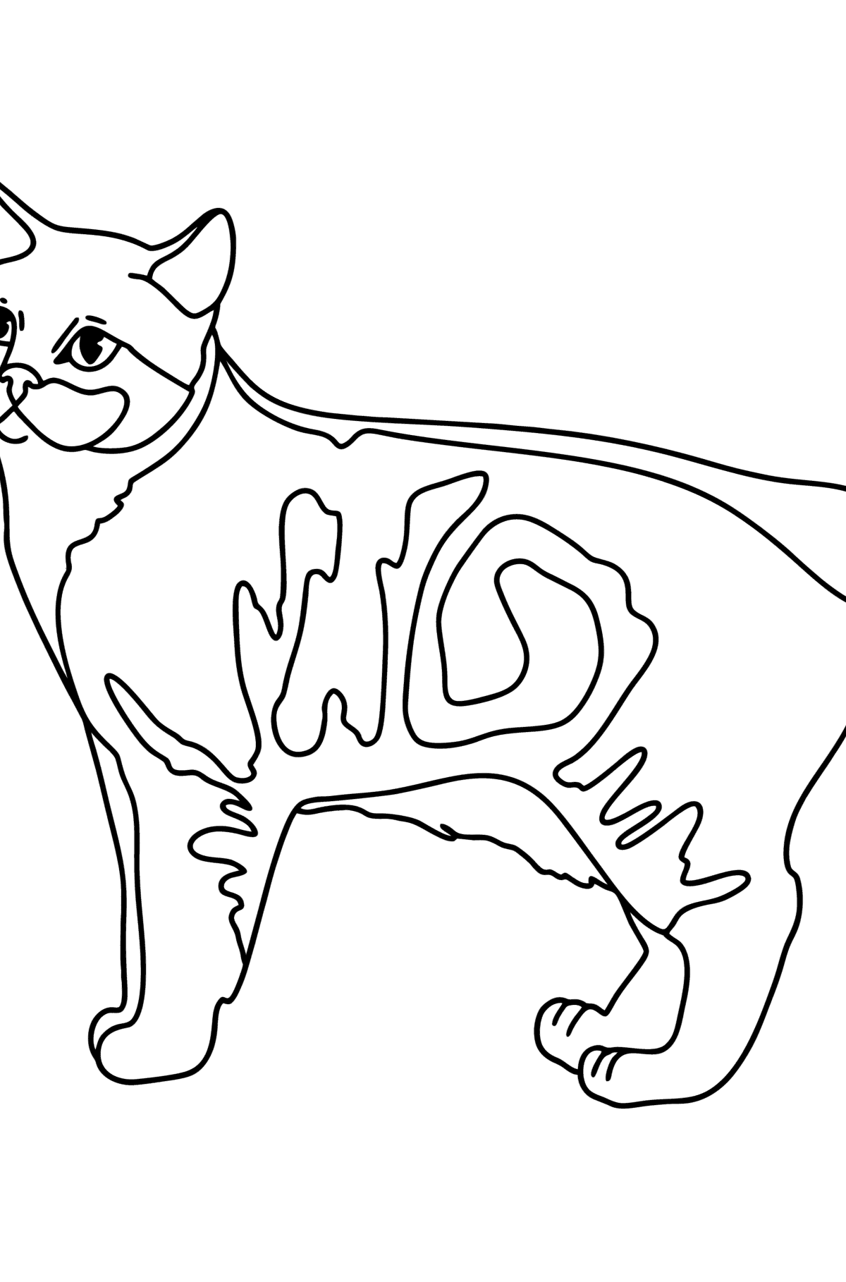 Розмальовка Менкс кішка - Розмальовки для дітей