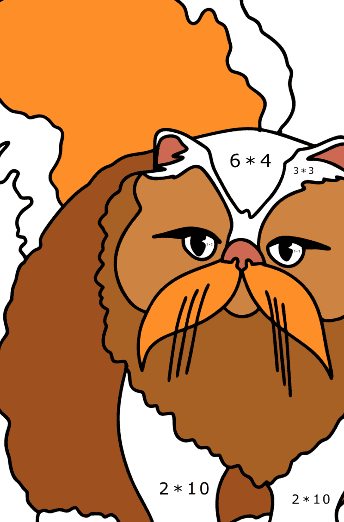 Desen de colorat pisica persana - Desen de colorat - Înmulțire pentru copii