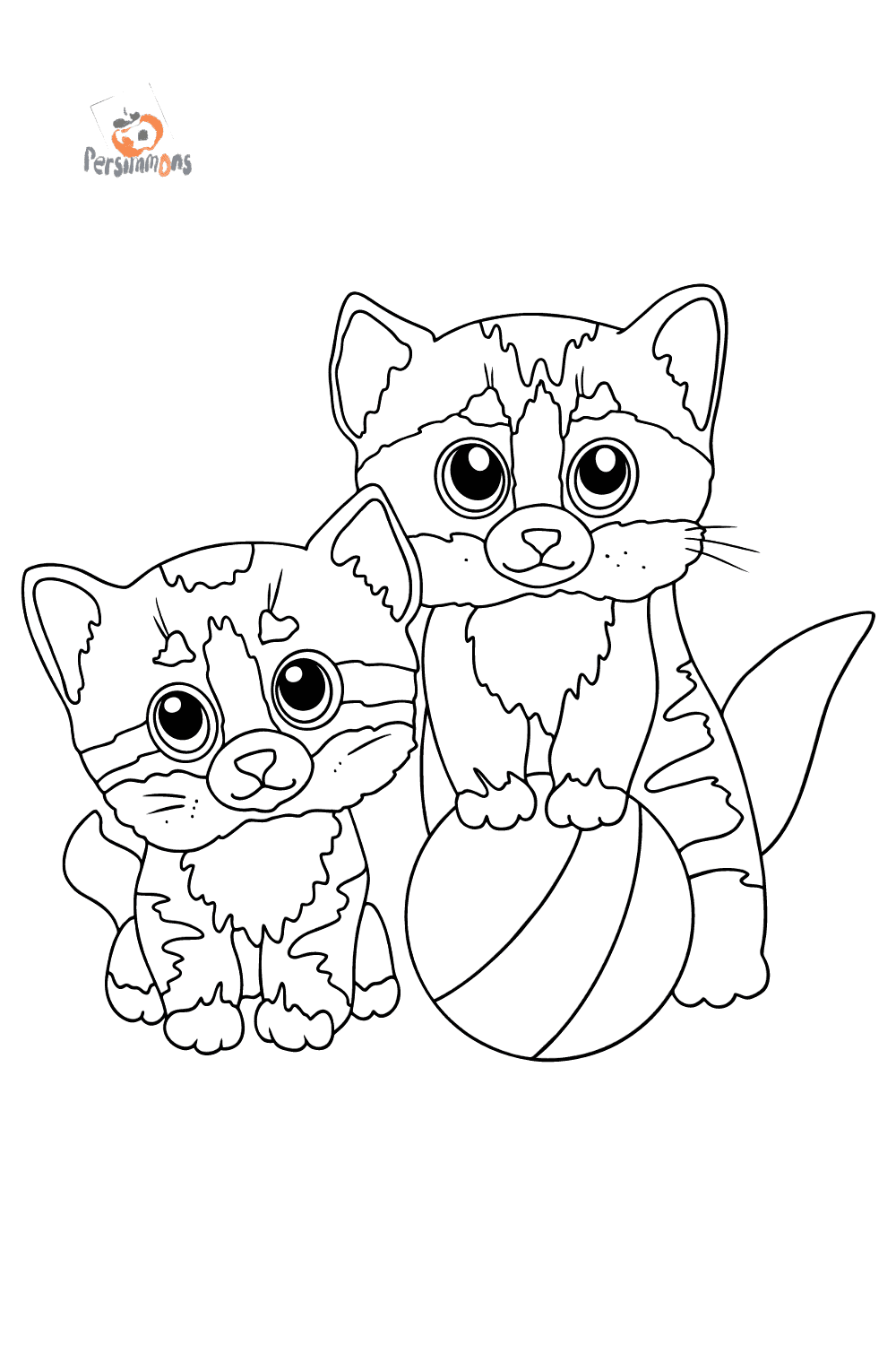 Kittens are Playing coloring page ♥ Online and Print for Free!