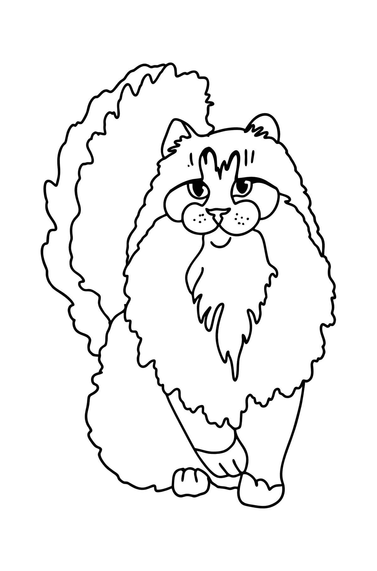 Раскраска Норвежская Лесная кошка - Картинки для Детей