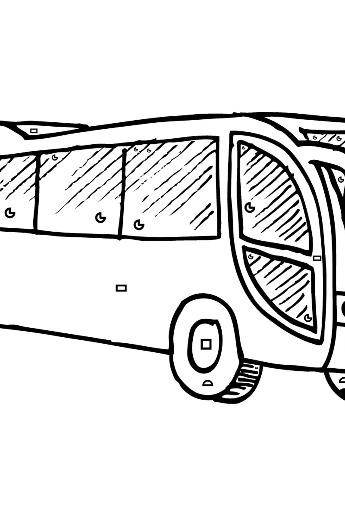 Coloring Page - A Bus is Having Rest - Coloring by Geometric Shapes for Children