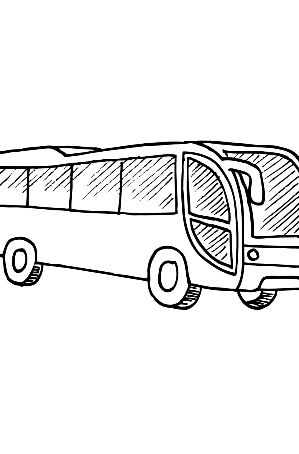 Dibujo para Colorear - Un Bus está Tomándose un Receso para Imprime