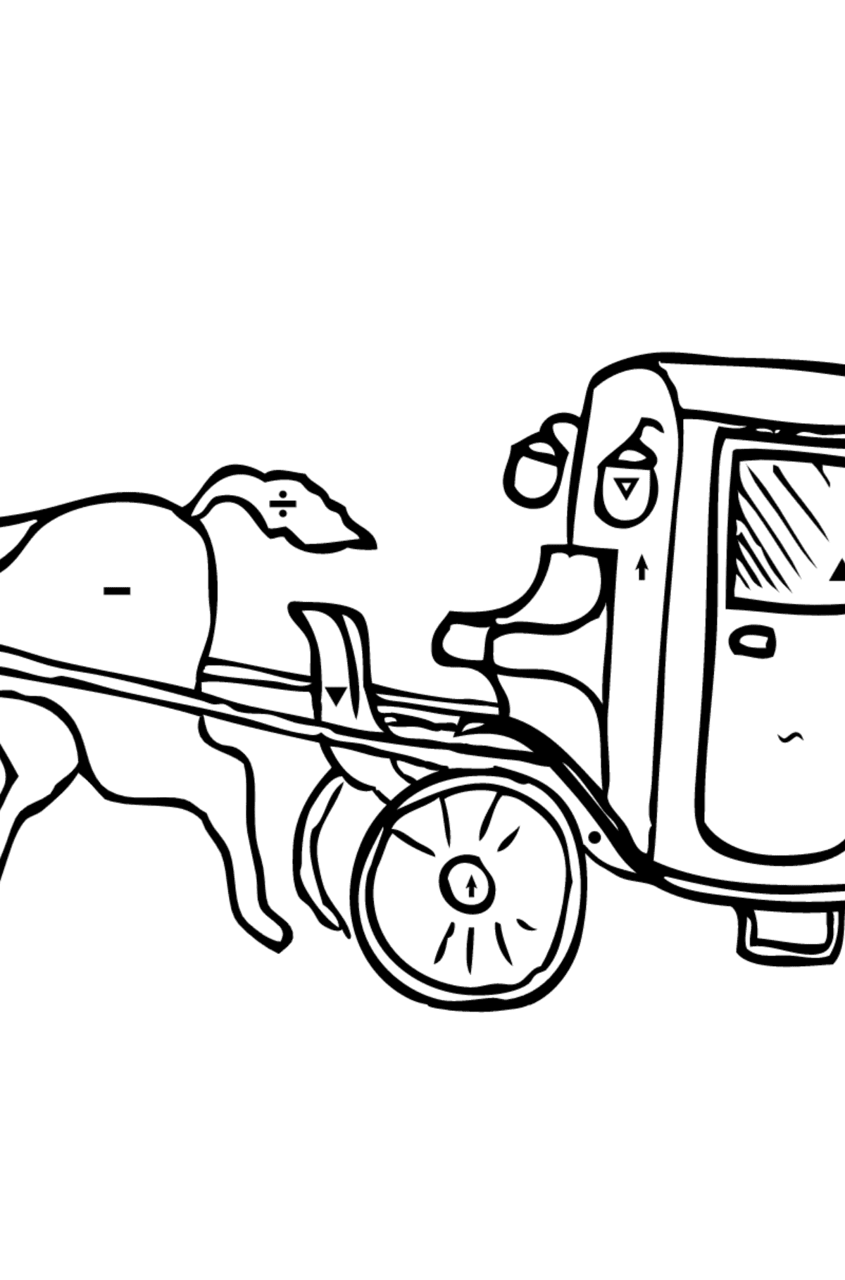 Coloring Page - A Cab - Coloring by Symbols for Children
