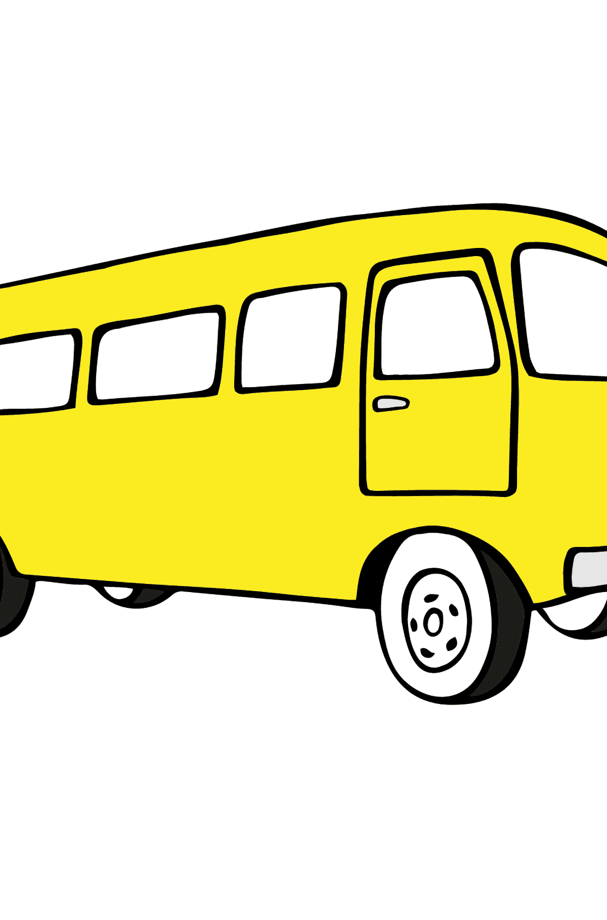 Simple Coloring Page - A Joyful Bus - Coloring Pages for Kids