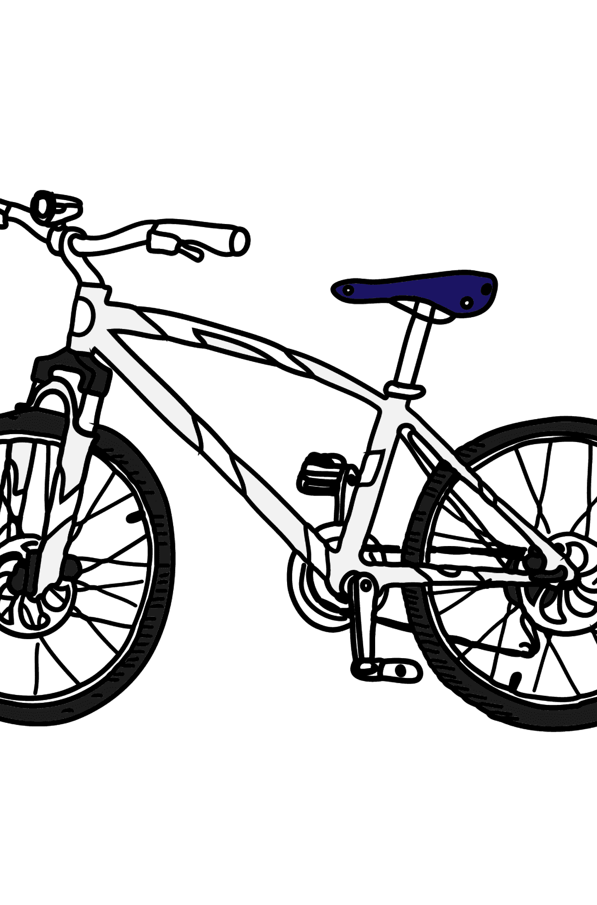 Tegning til fargelegging en sykkel - Tegninger til fargelegging for barn