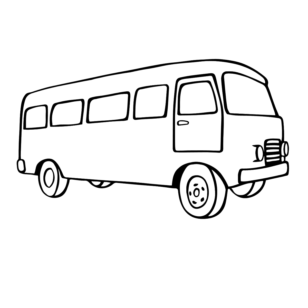 Coloring Page - A Traveling Bus - Print fo free!