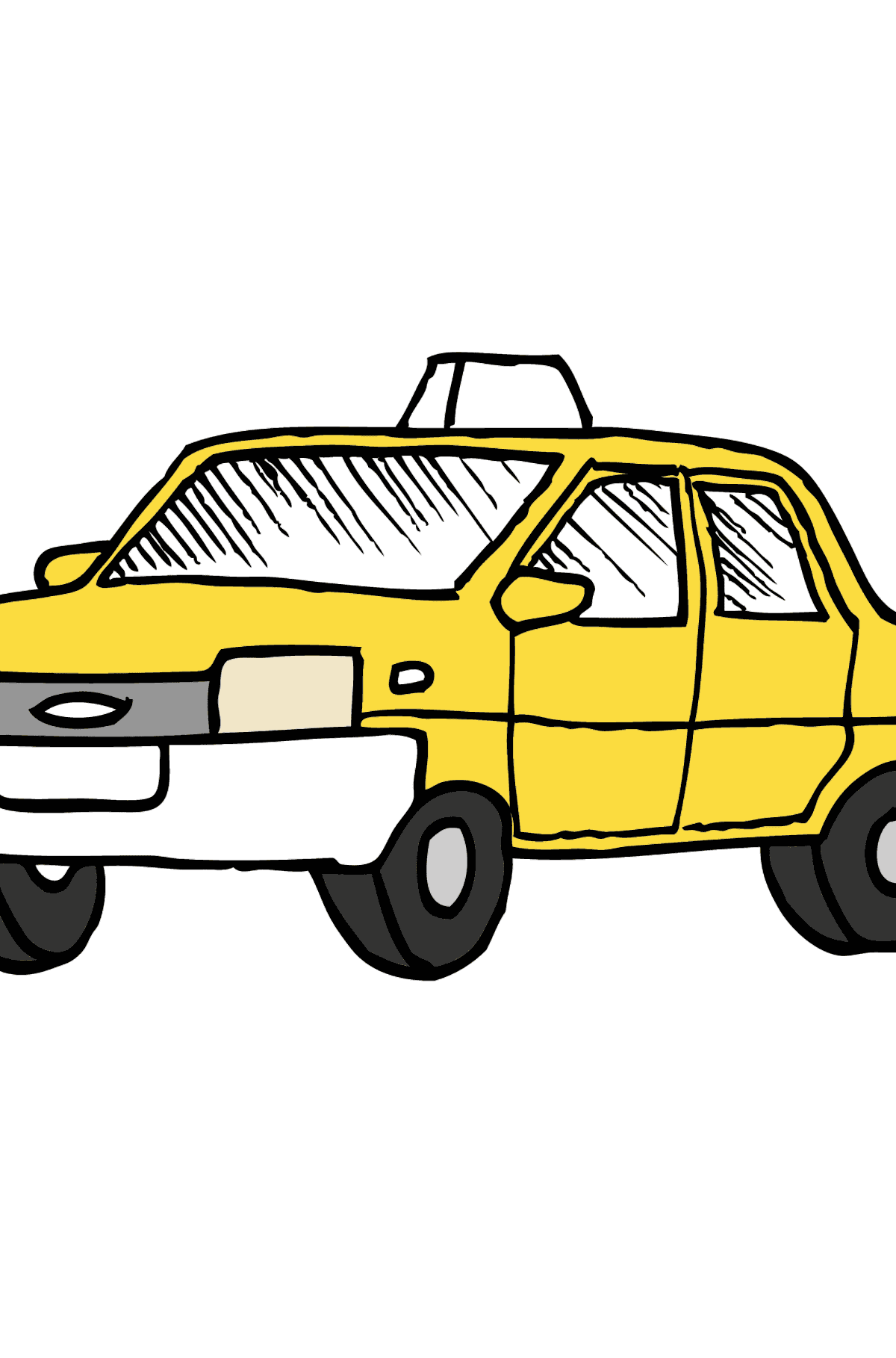 Coloriage - Un taxi jaune - Coloriages pour les Enfants