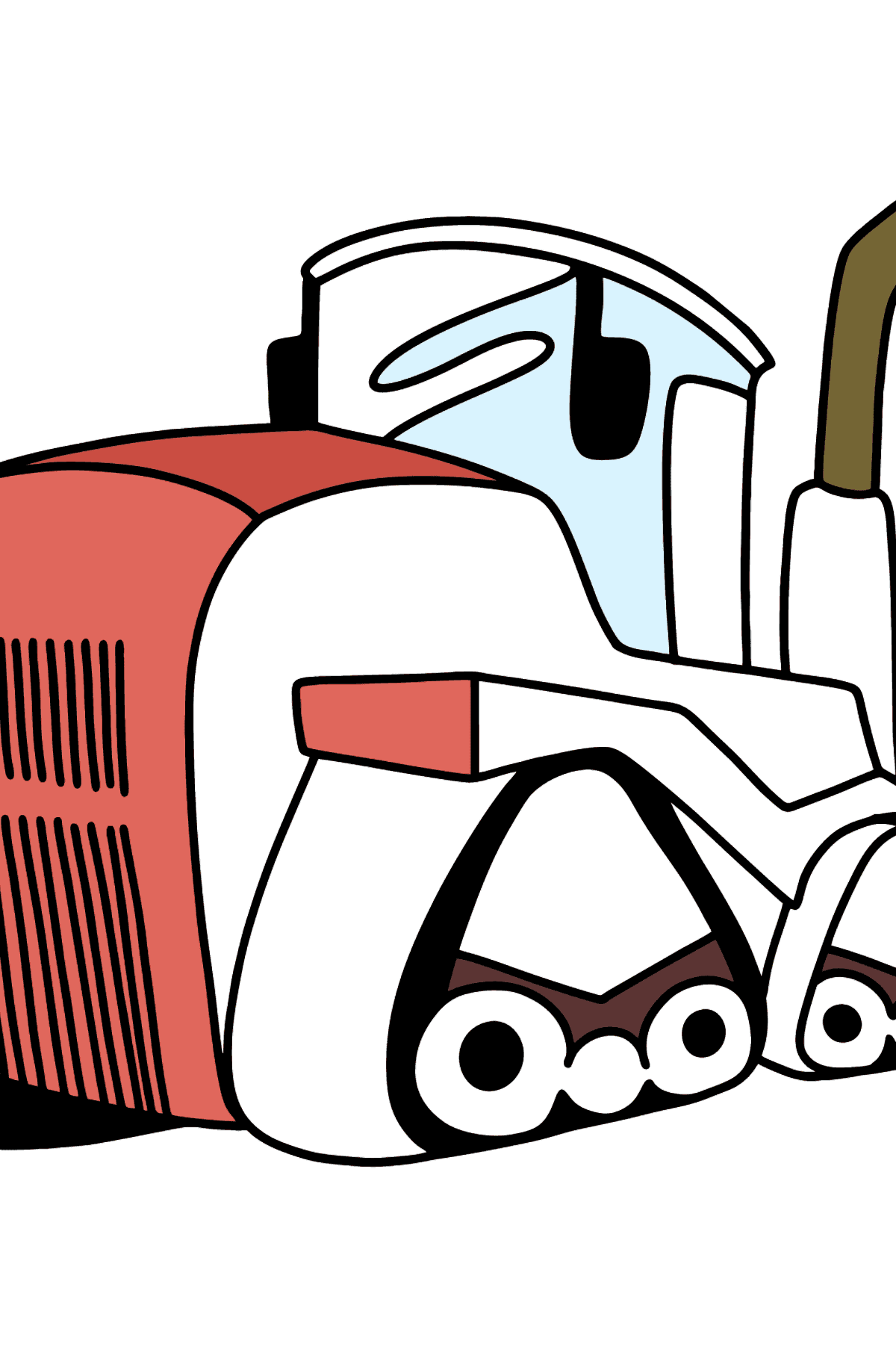Ausmalbild: Großer schwerer Traktor - Malvorlagen für Kinder