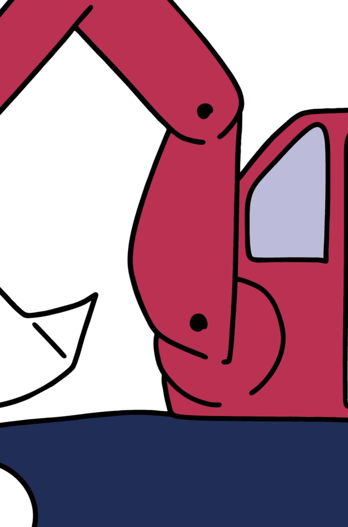 Escavatore da colorare per bambini - Colorare per lettere per bambini