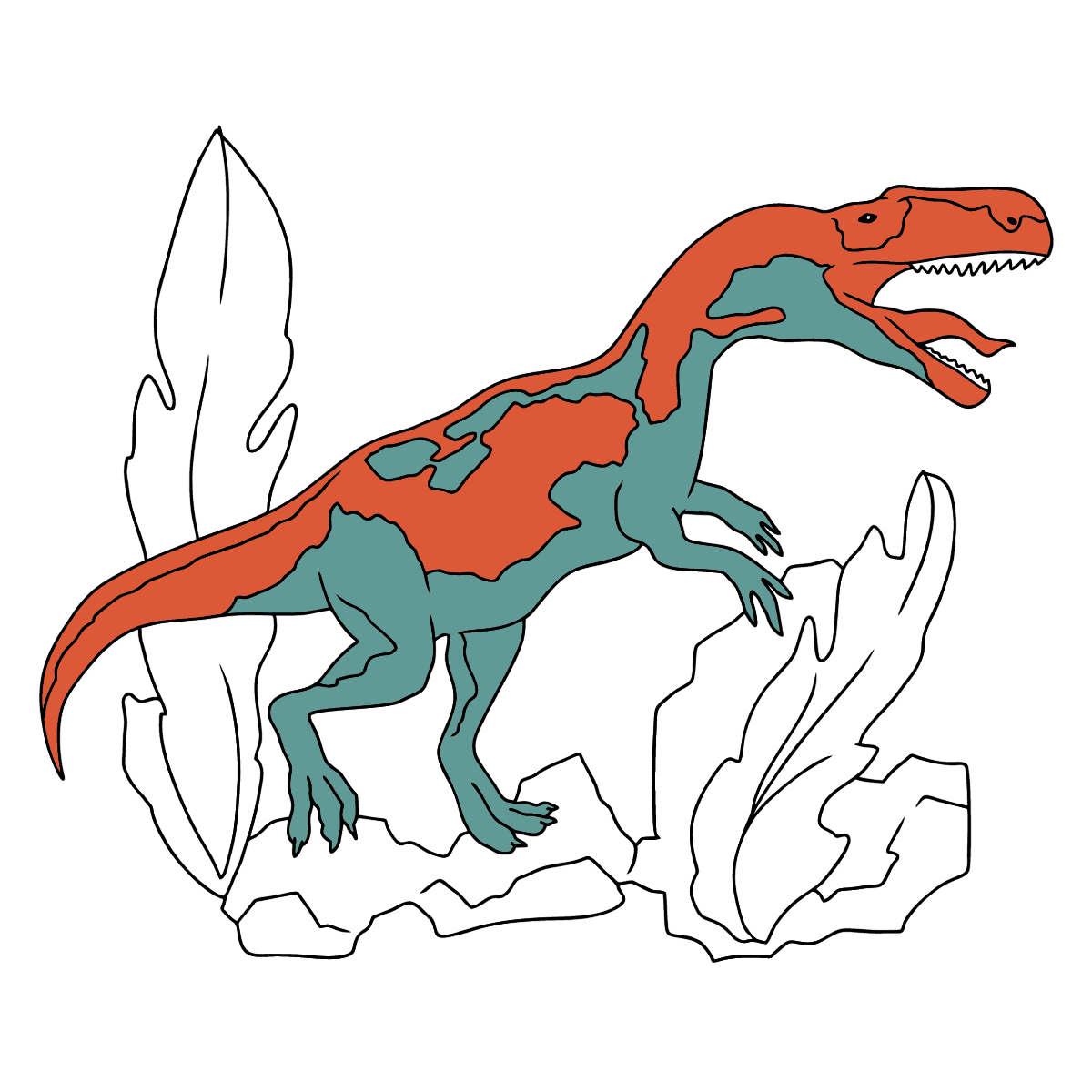 Аллозавр раскраска для детей