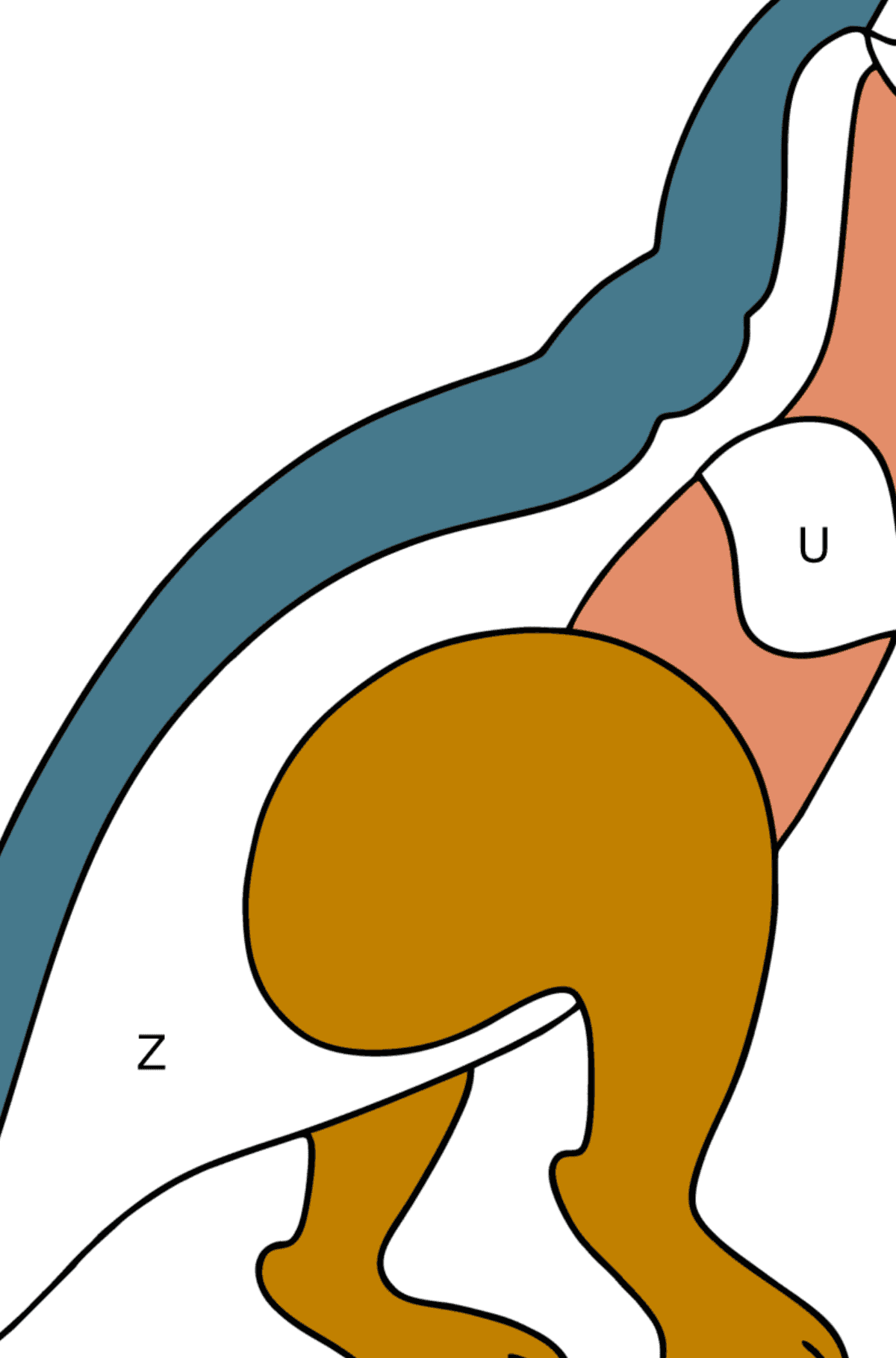 Coloriage Agilisaure - Coloriage par Lettres pour les Enfants