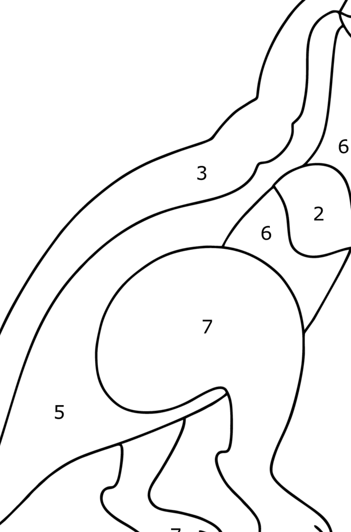 Desenho de Agilisaurus para colorir - Colorir por Números para Crianças