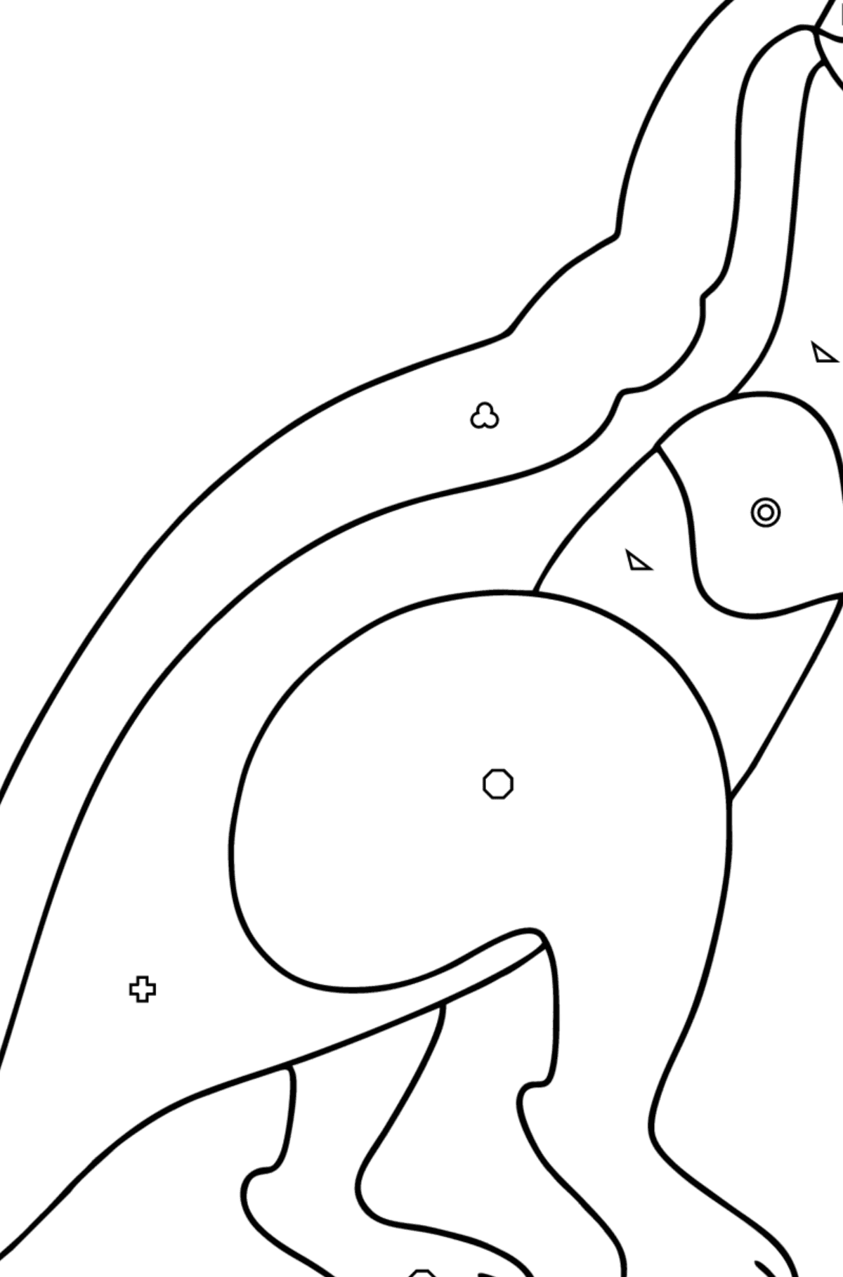 Agilisaurus coloring page - Coloring by Geometric Shapes for Kids