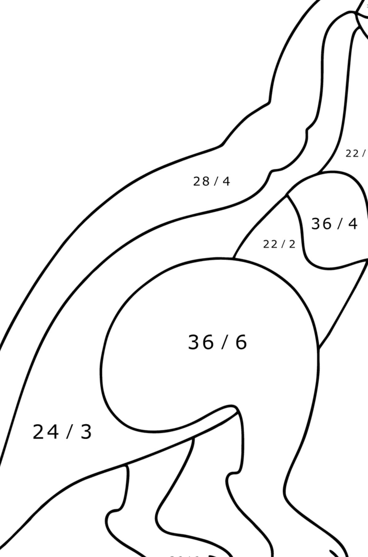 Agilisaurus coloring page - Math Coloring - Division for Kids