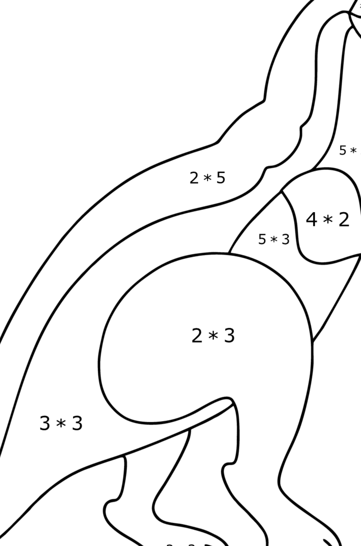 Agilisaurus coloring page - Math Coloring - Multiplication for Kids