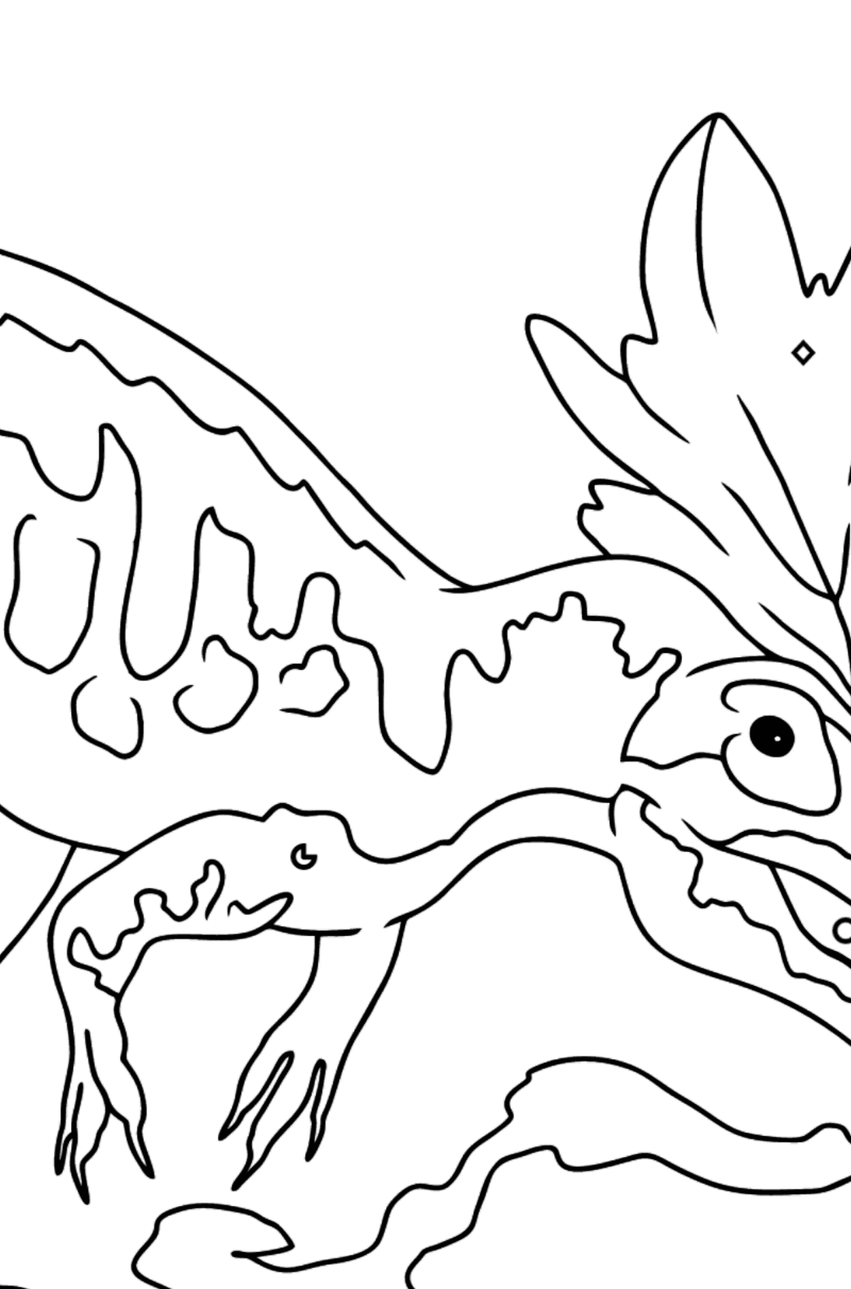 Desenho para colorir Allosaurus (fácil) - Colorir por Formas Geométricas para Crianças