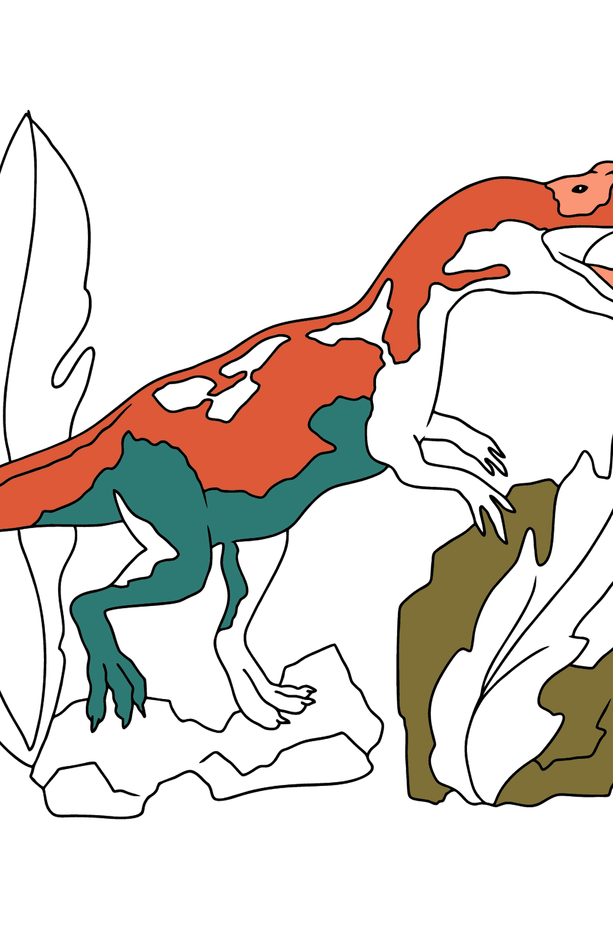 Аллозавр Раскраска - Картинки для Детей