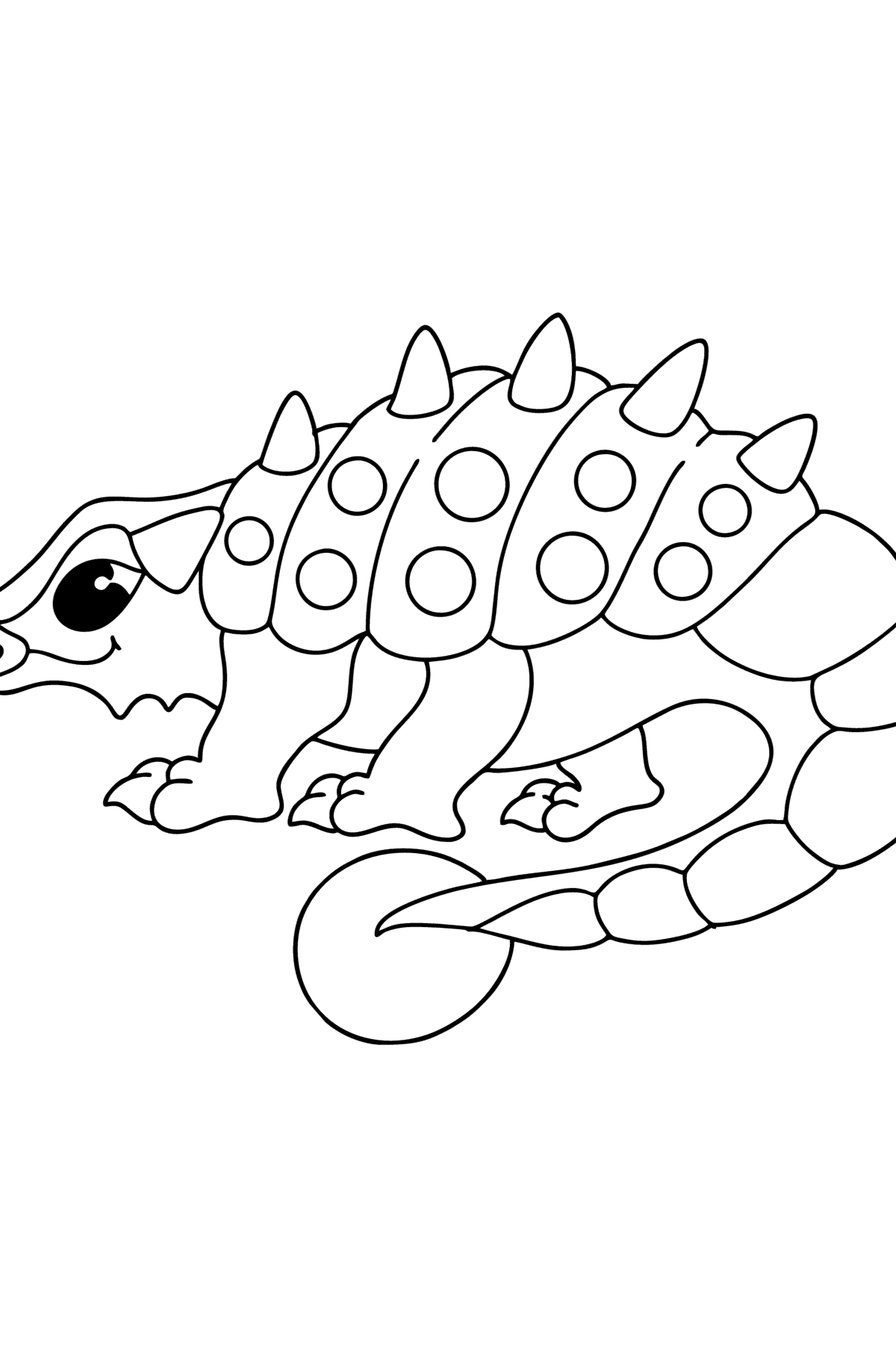 Tegning til farvning ankylosaurus - Tegninger til farvelægning for børn
