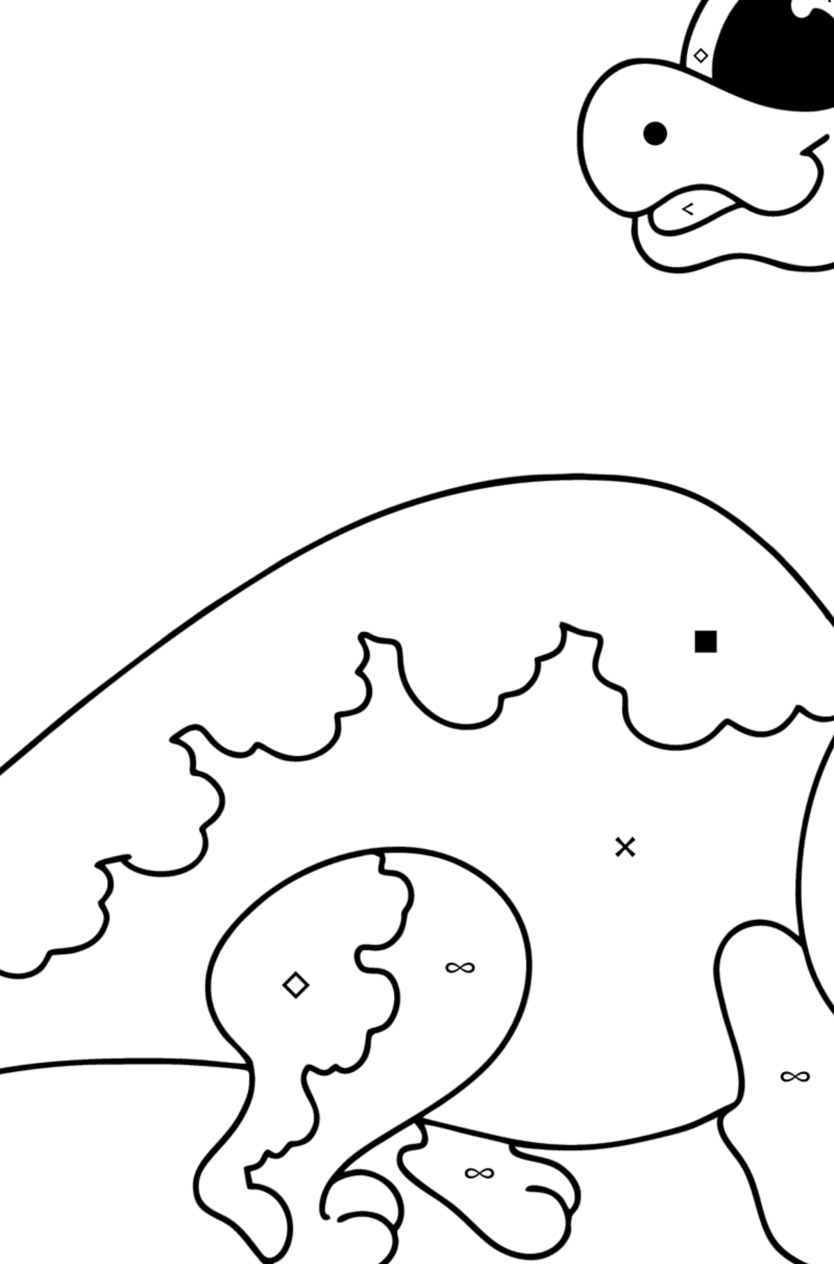 Brachiosaurus coloring page - Coloring by Symbols for Kids