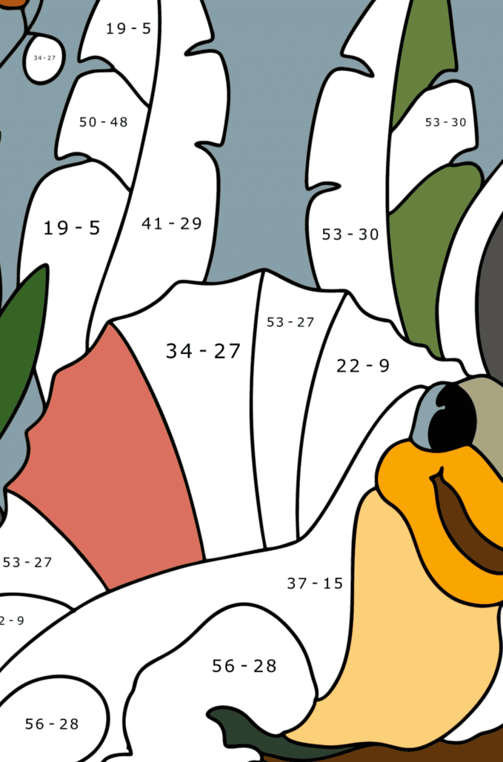 Coloring Pages with Subtraction - Print or Online!