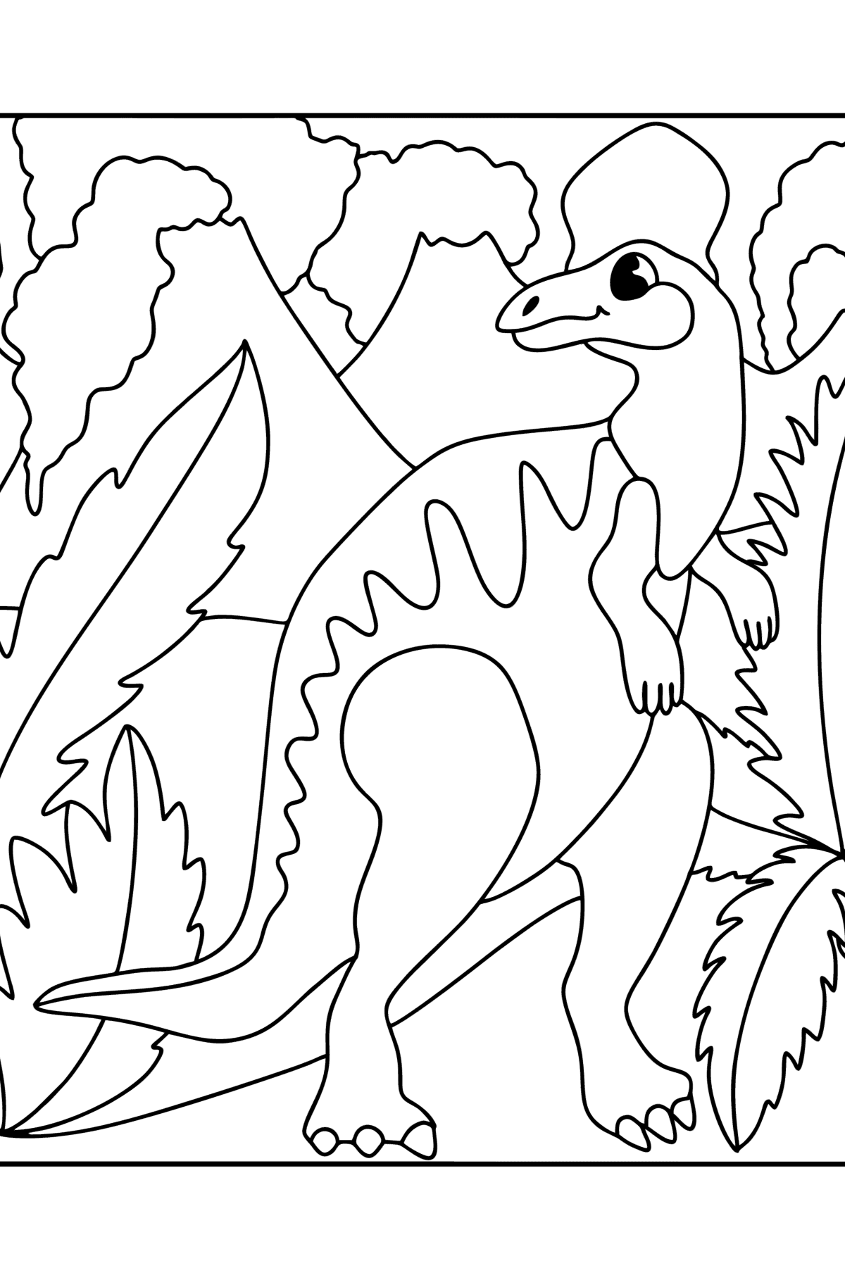 Tegning til fargelegging hadrosaur - Tegninger til fargelegging for barn
