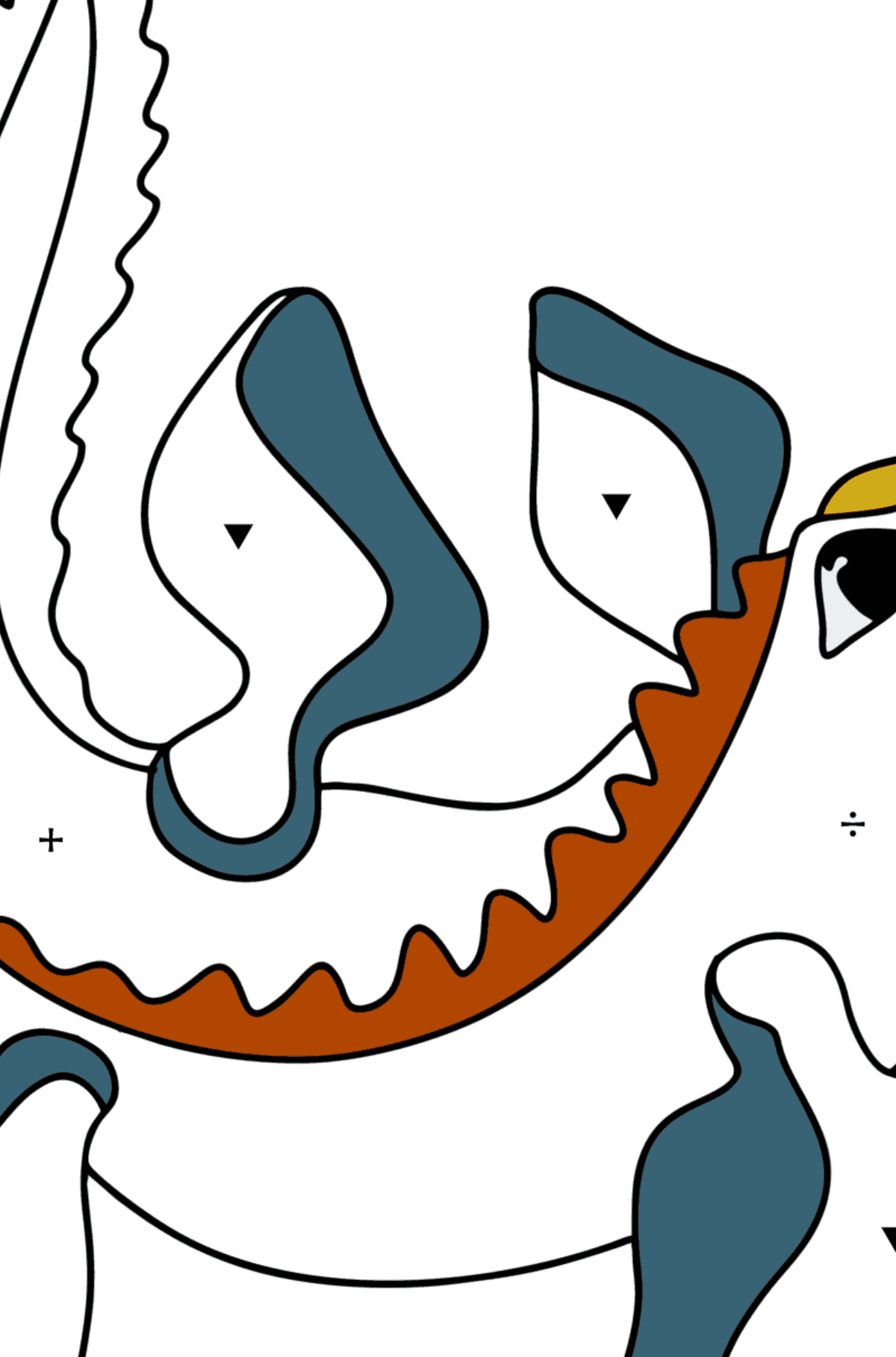 Mosasaurus coloring page - Coloring by Symbols for Kids