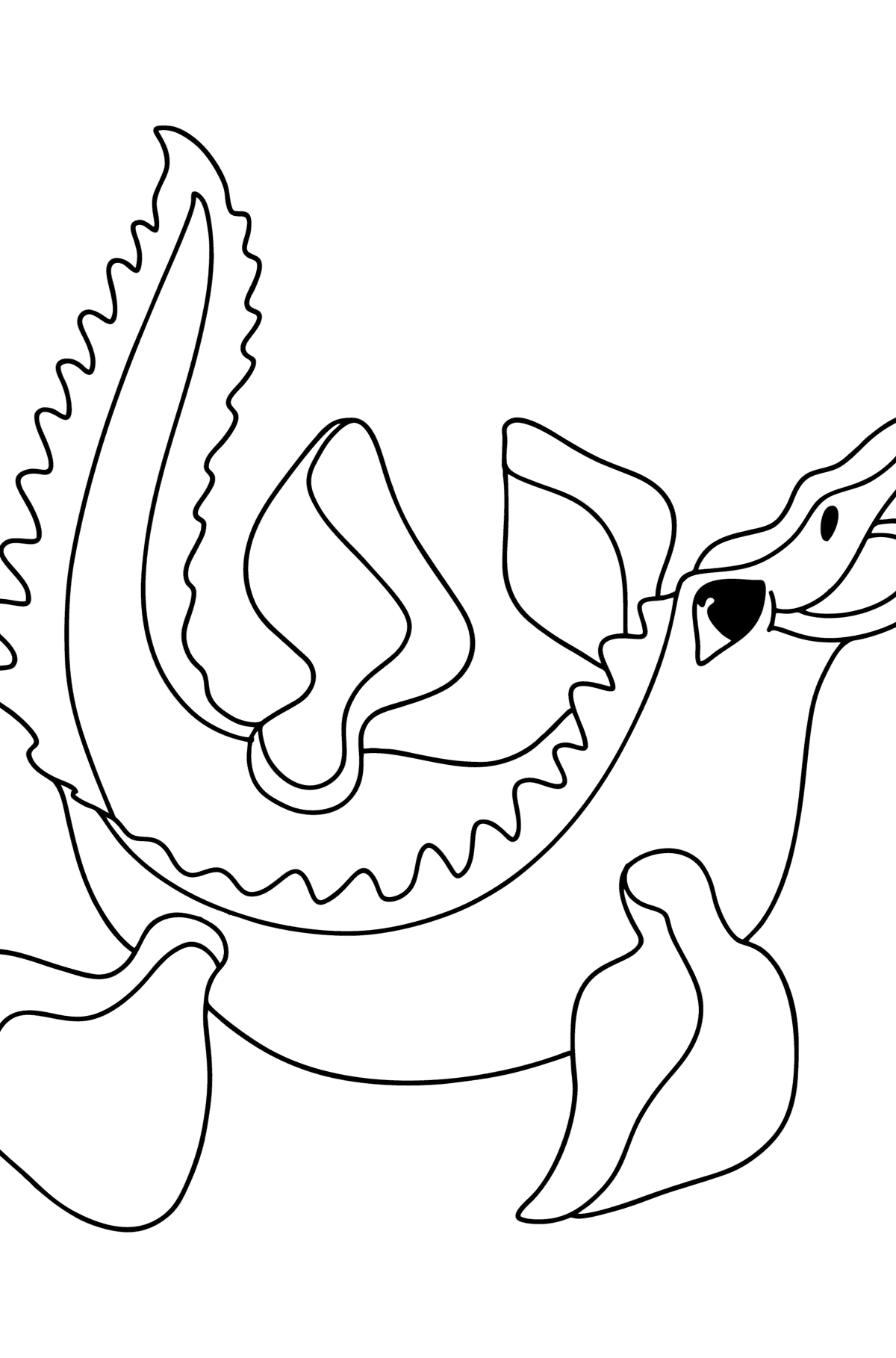 Tegning til farvning mosasaurus - Tegninger til farvelægning for børn