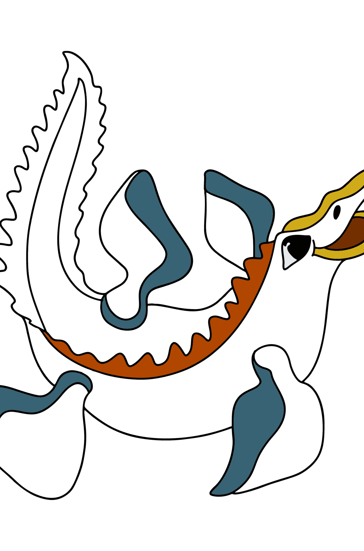 Desen de colorat mozasaurus - Desene de colorat pentru copii