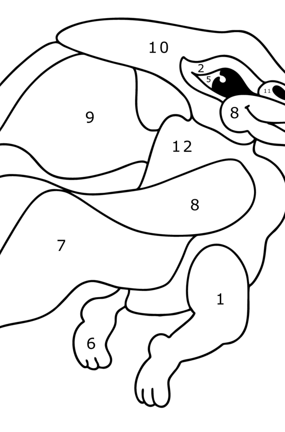 Pteranodon coloring page - Coloring by Numbers for Kids