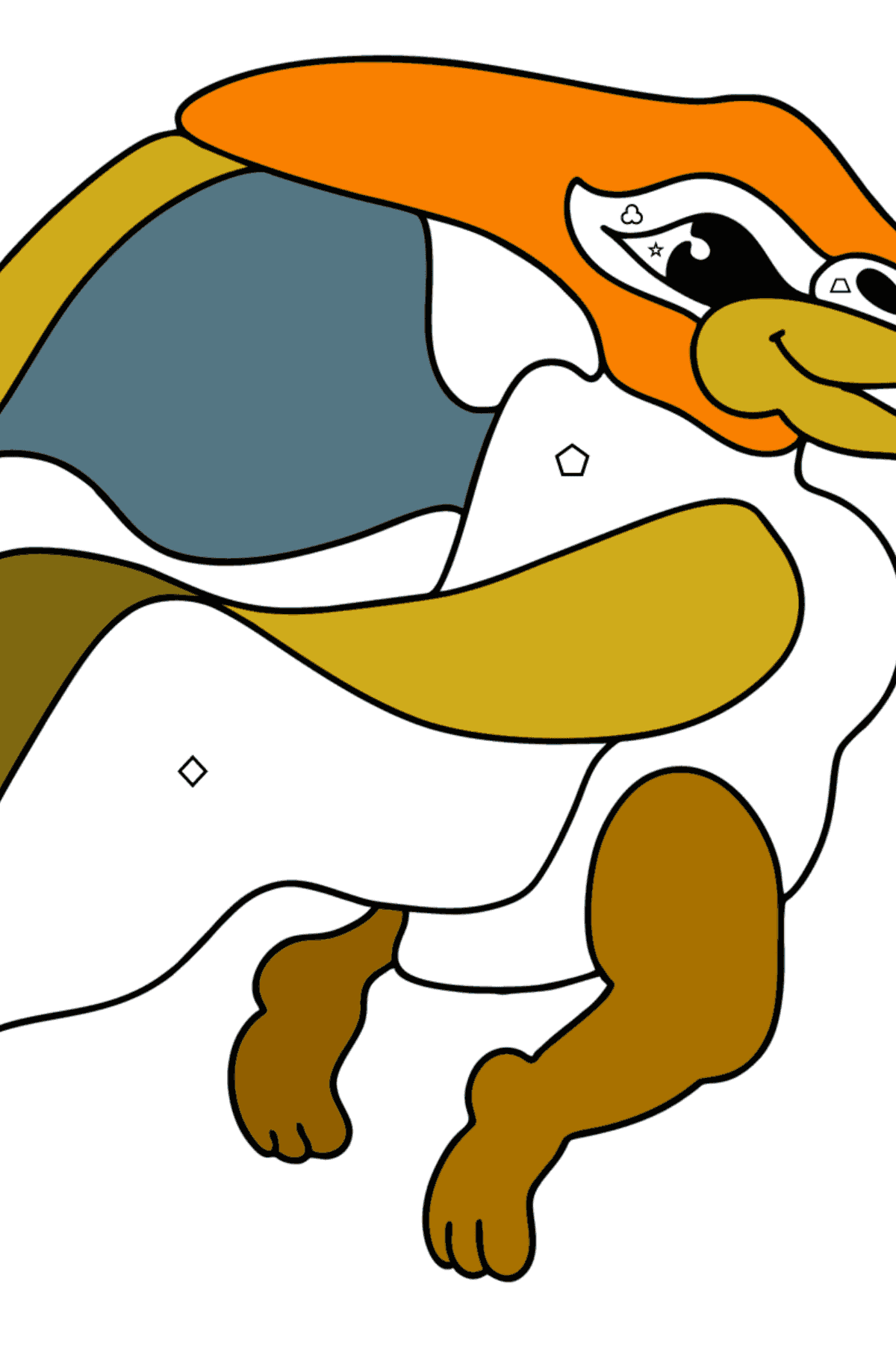 Pteranodon coloring page - Coloring by Geometric Shapes for Kids