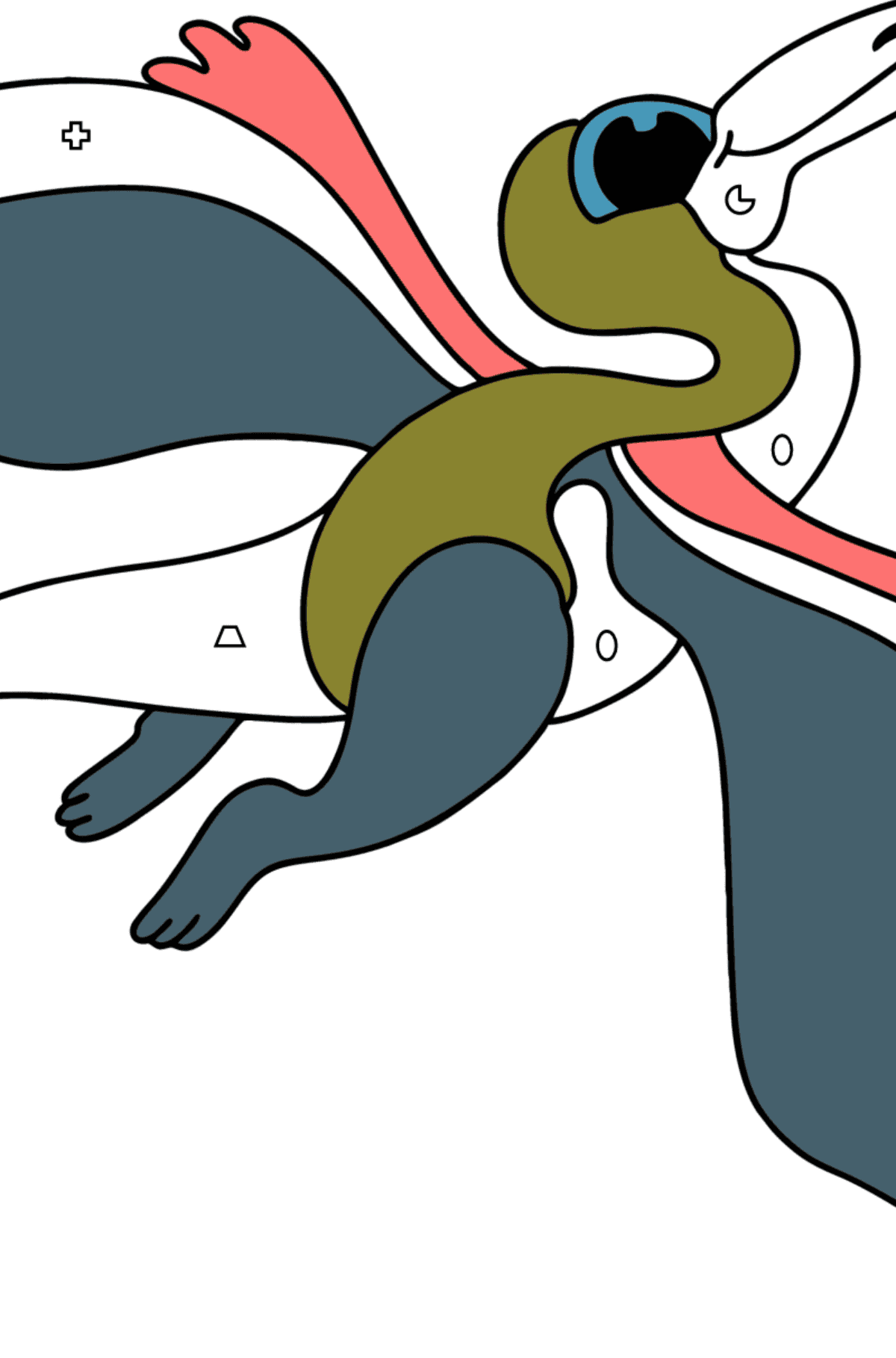 Coloriage Ptérodactyle - Coloriage par Formes Géométriques pour les Enfants