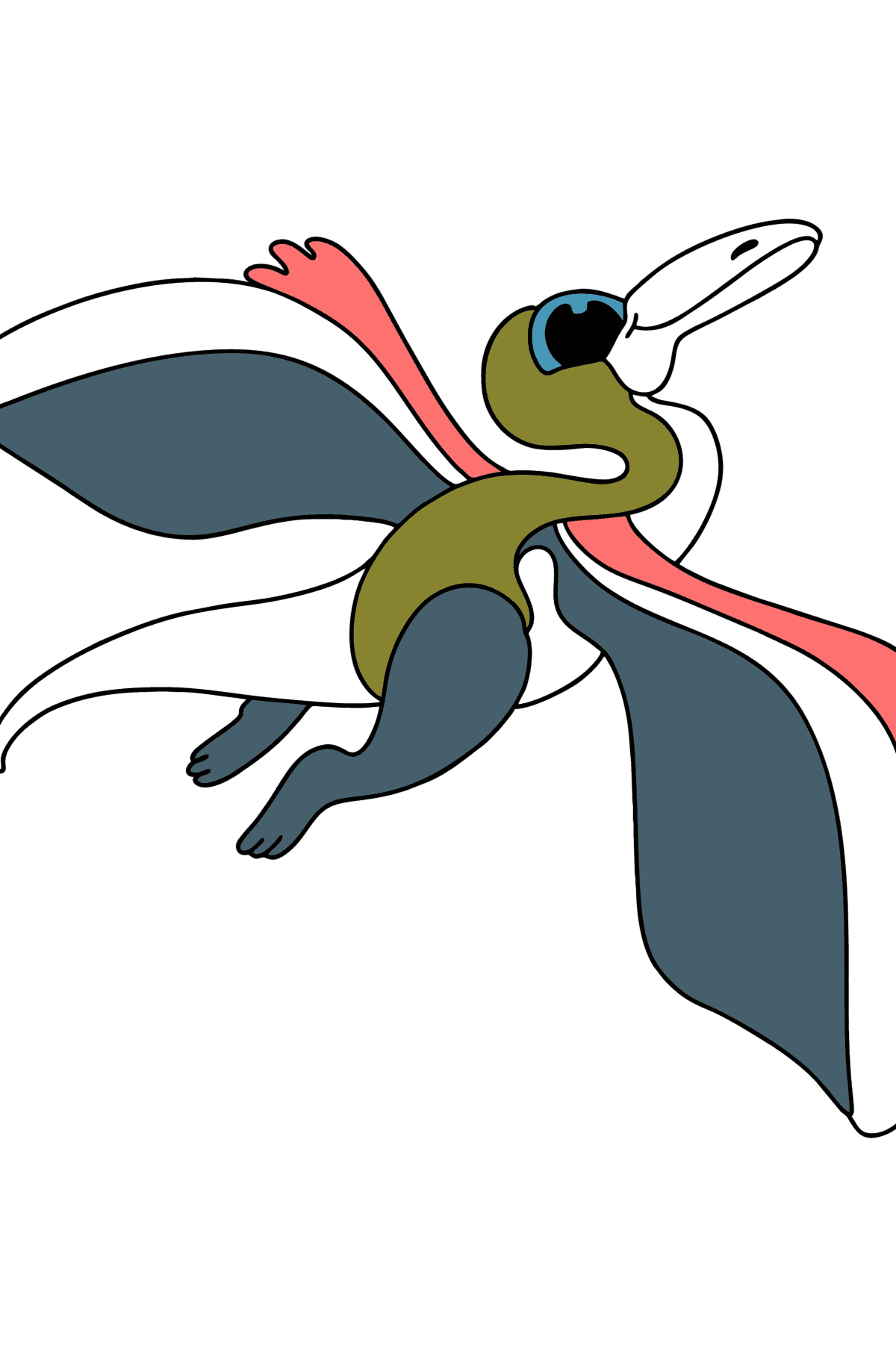 Desen de colorat pterodactil - Desene de colorat pentru copii