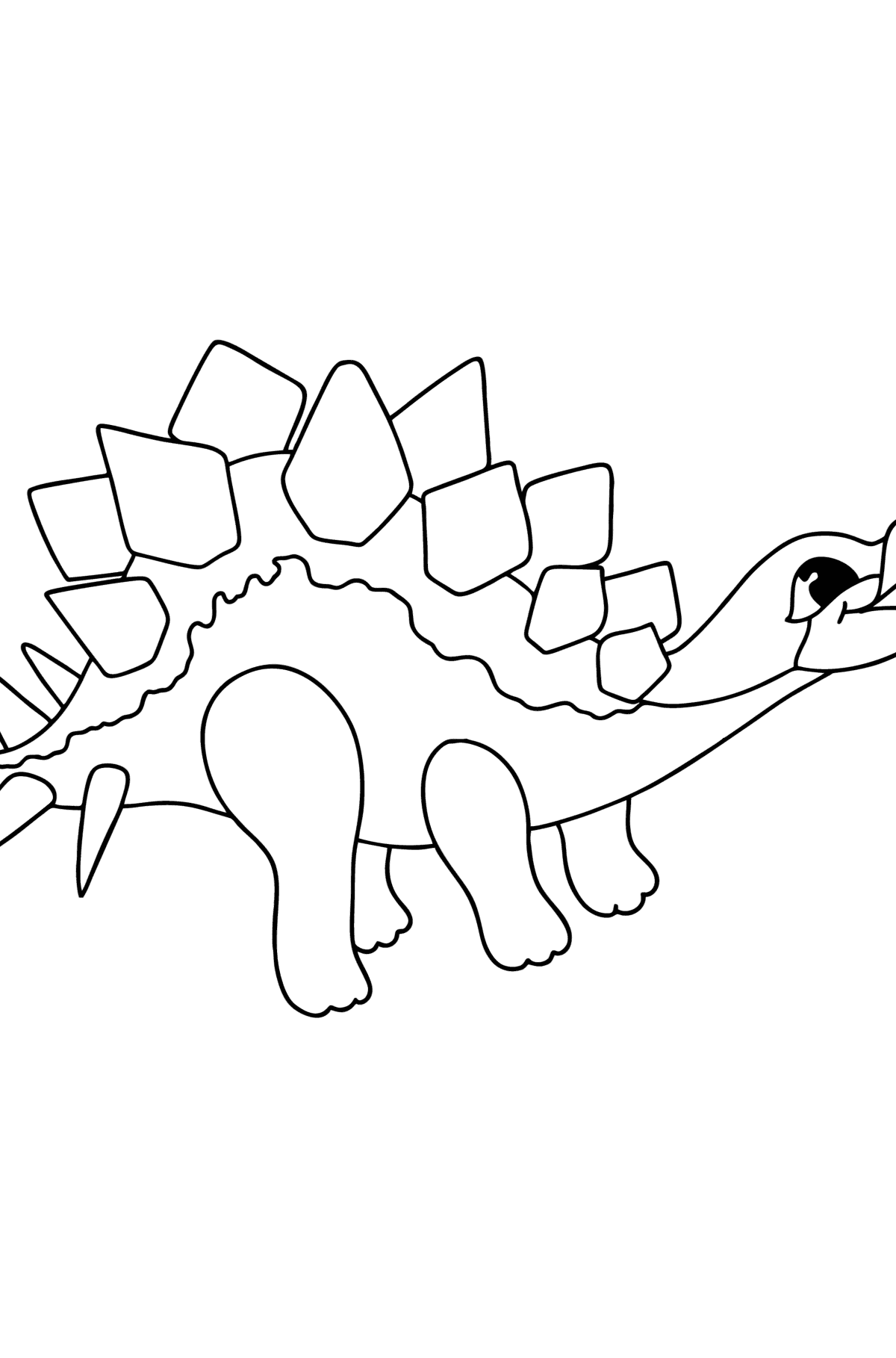 Tegning til farvning stegosaurus - Tegninger til farvelægning for børn