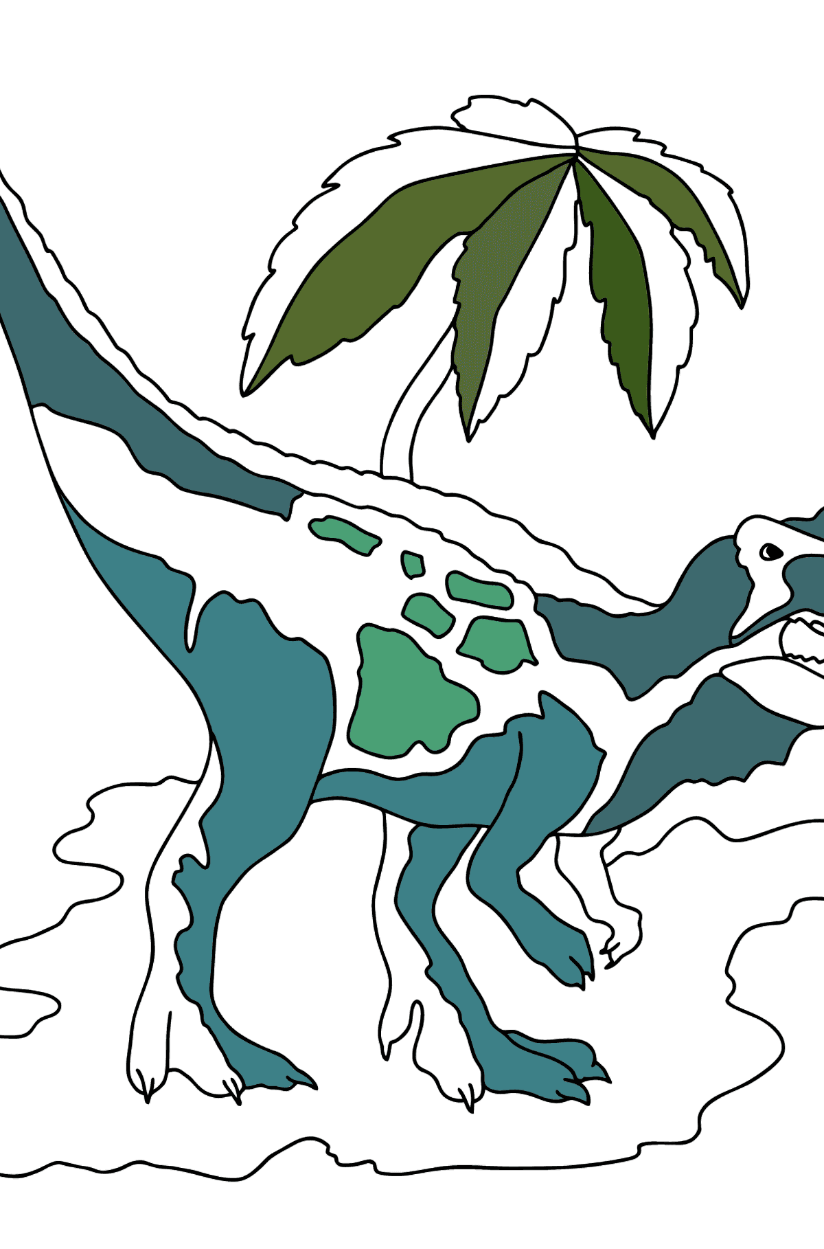 Tegning til fargelegging tyrannosaurus rovdyr (vanskelig) - Tegninger til fargelegging for barn