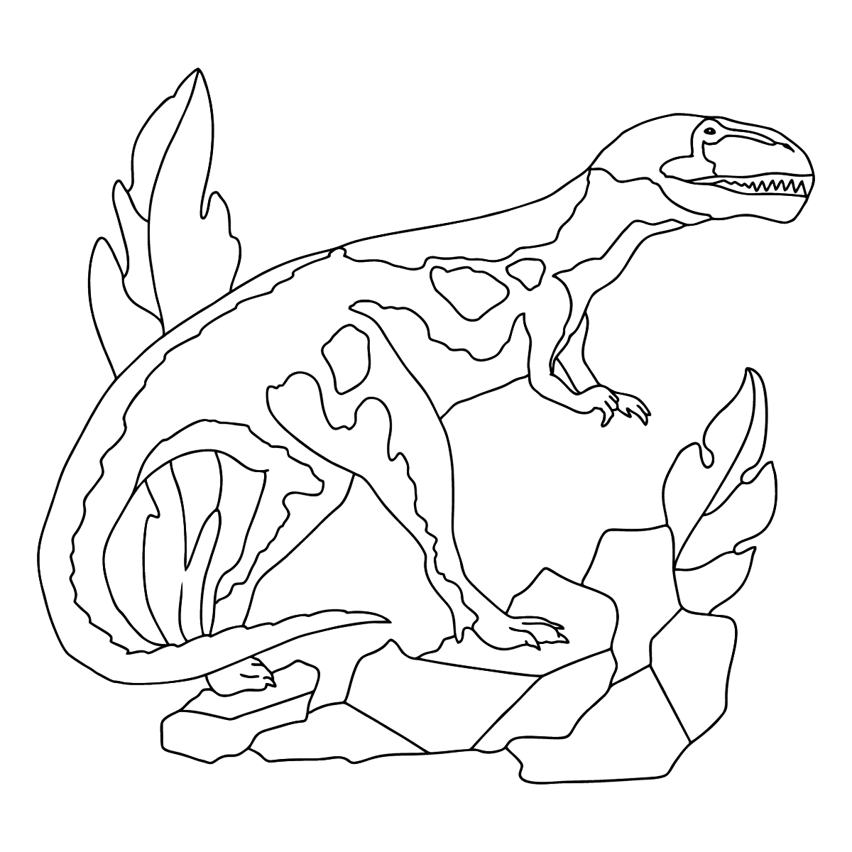 Desenho para colorir tiranossauro para crianças