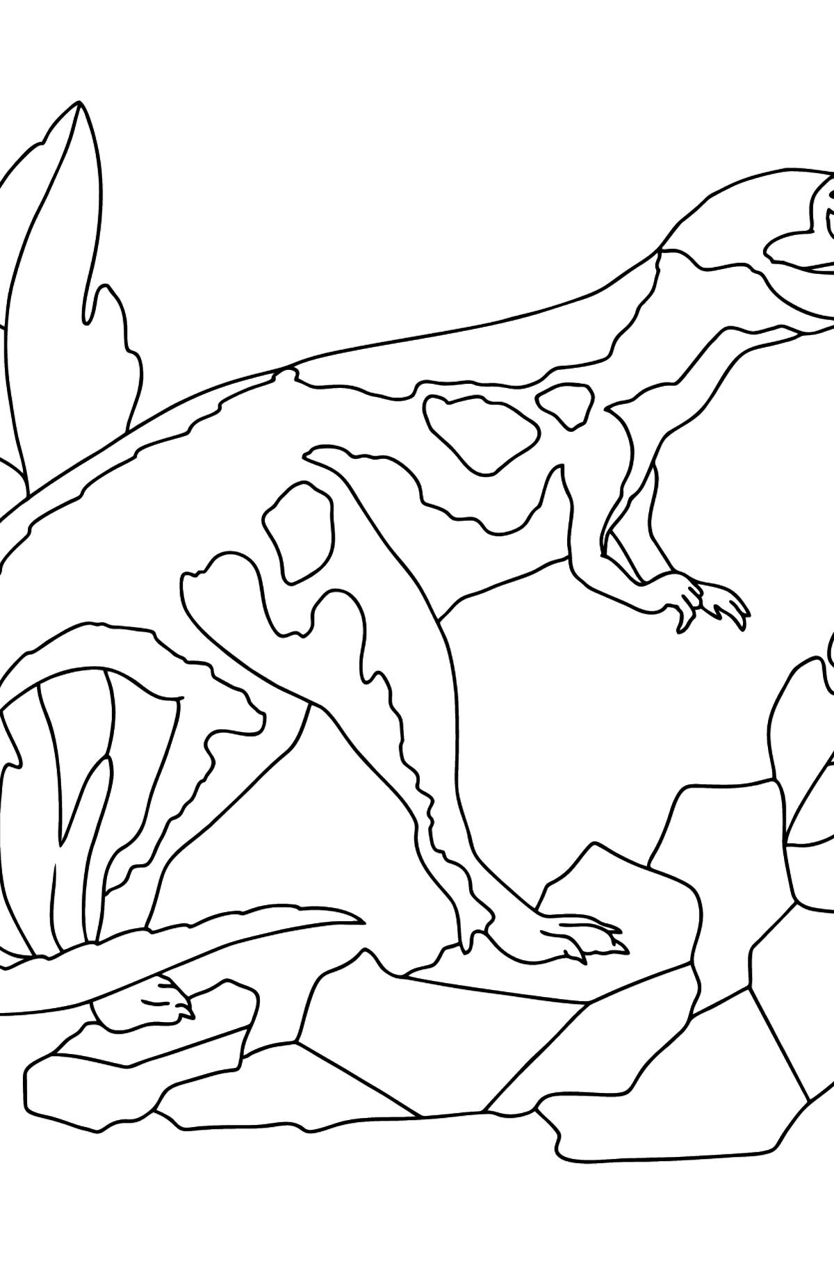 Tegning til farvning tyrannosaurus (vanskelig) - Tegninger til farvelægning for børn