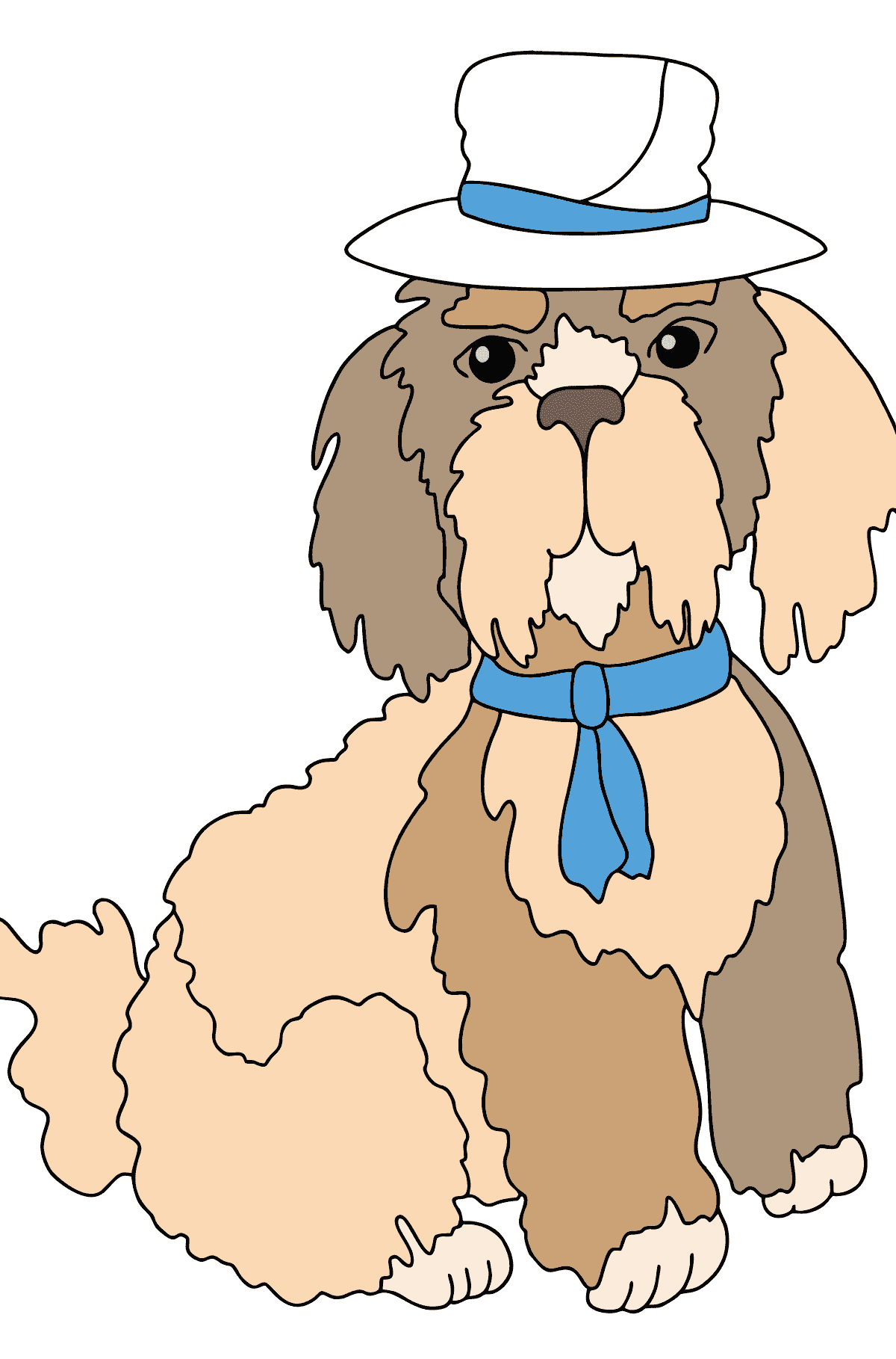 Desenho de cão encantador para colorir - Desenhos para Colorir para Crianças