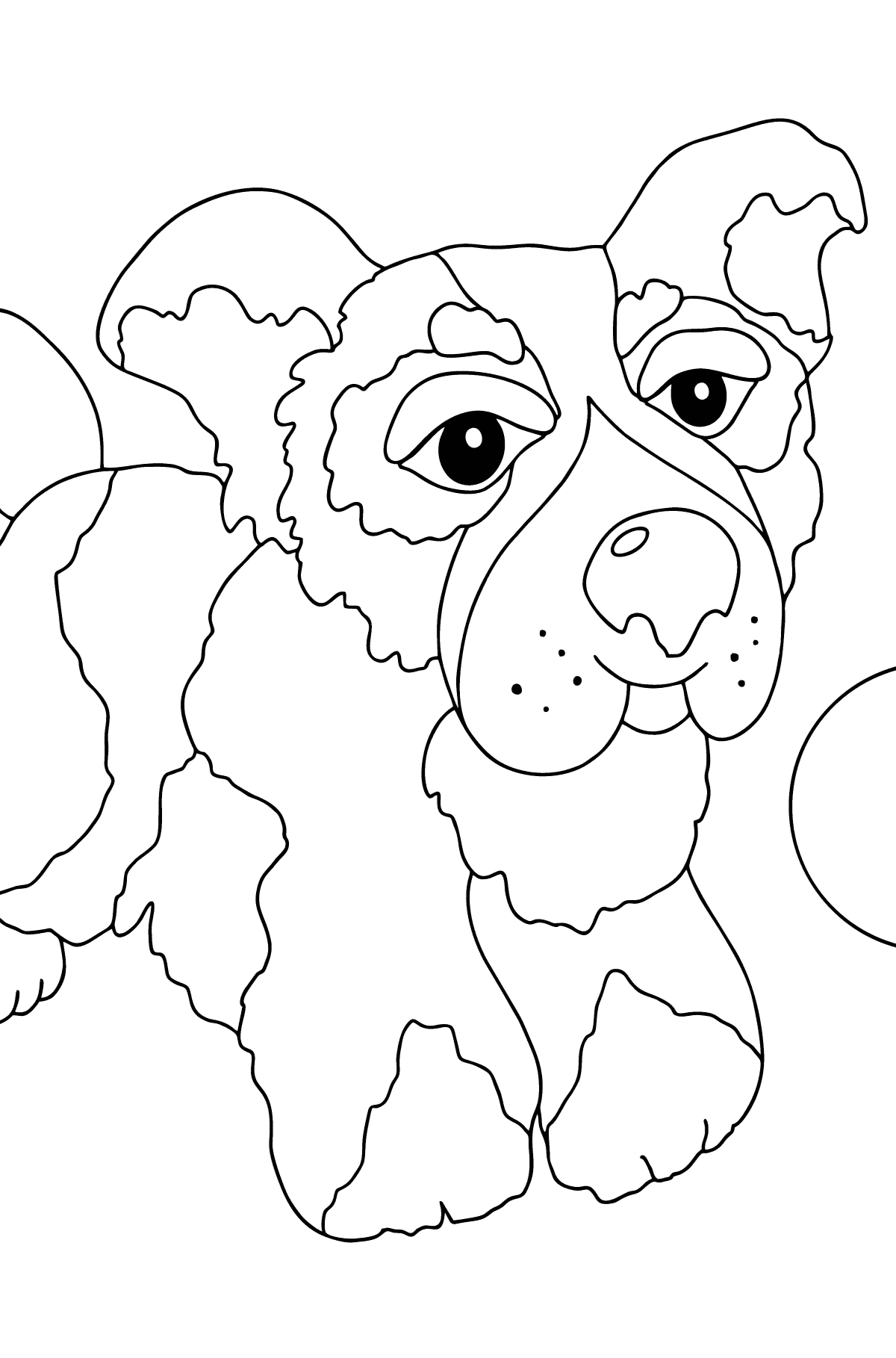 Coloring Page - A Dog is Jumping with a Blue Ball for Kids 