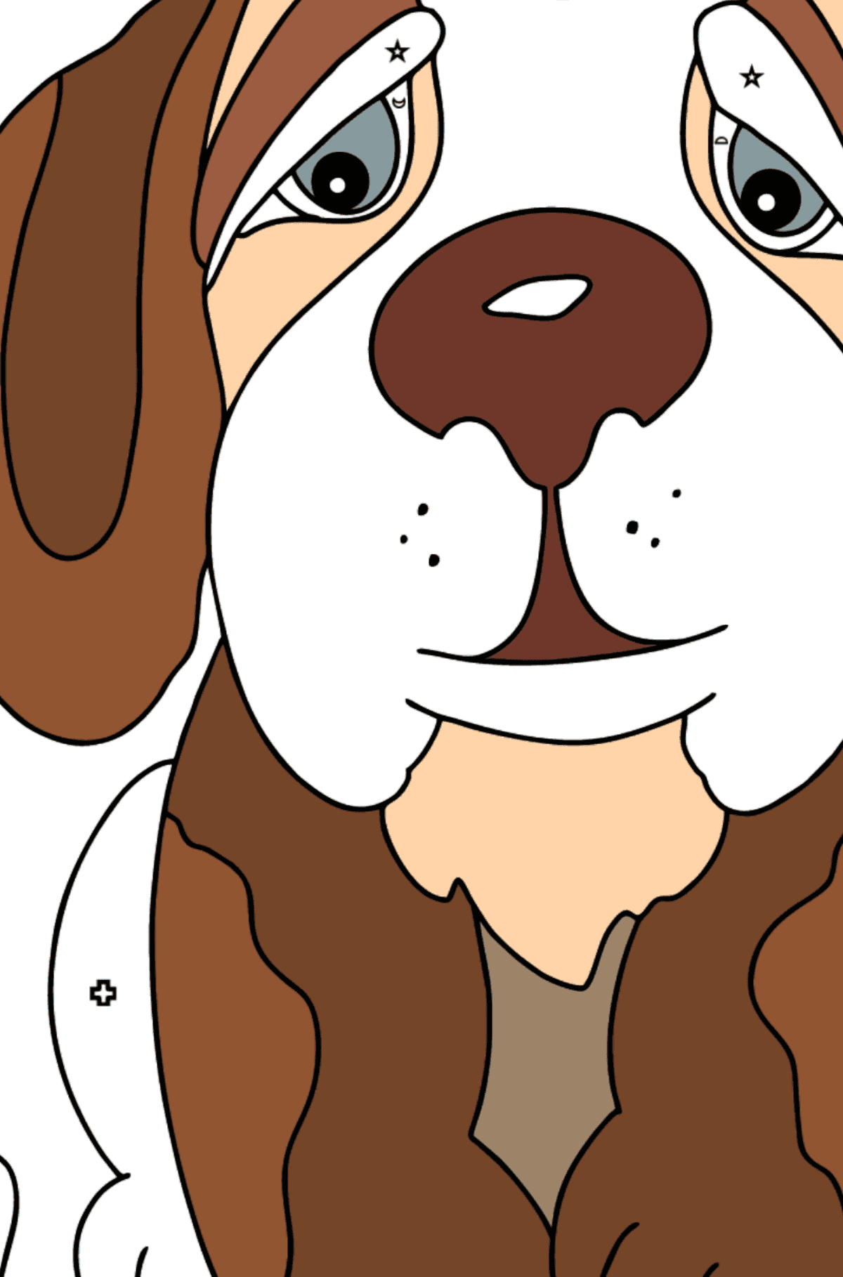 Dibujo de Cachorro para colorear - Colorear por Formas Geométricas para Niños