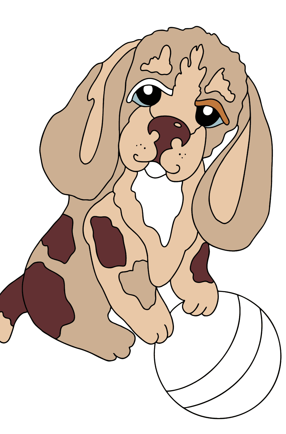 Coloring Page - A Dog with a Ball - Coloring Pages for Kids