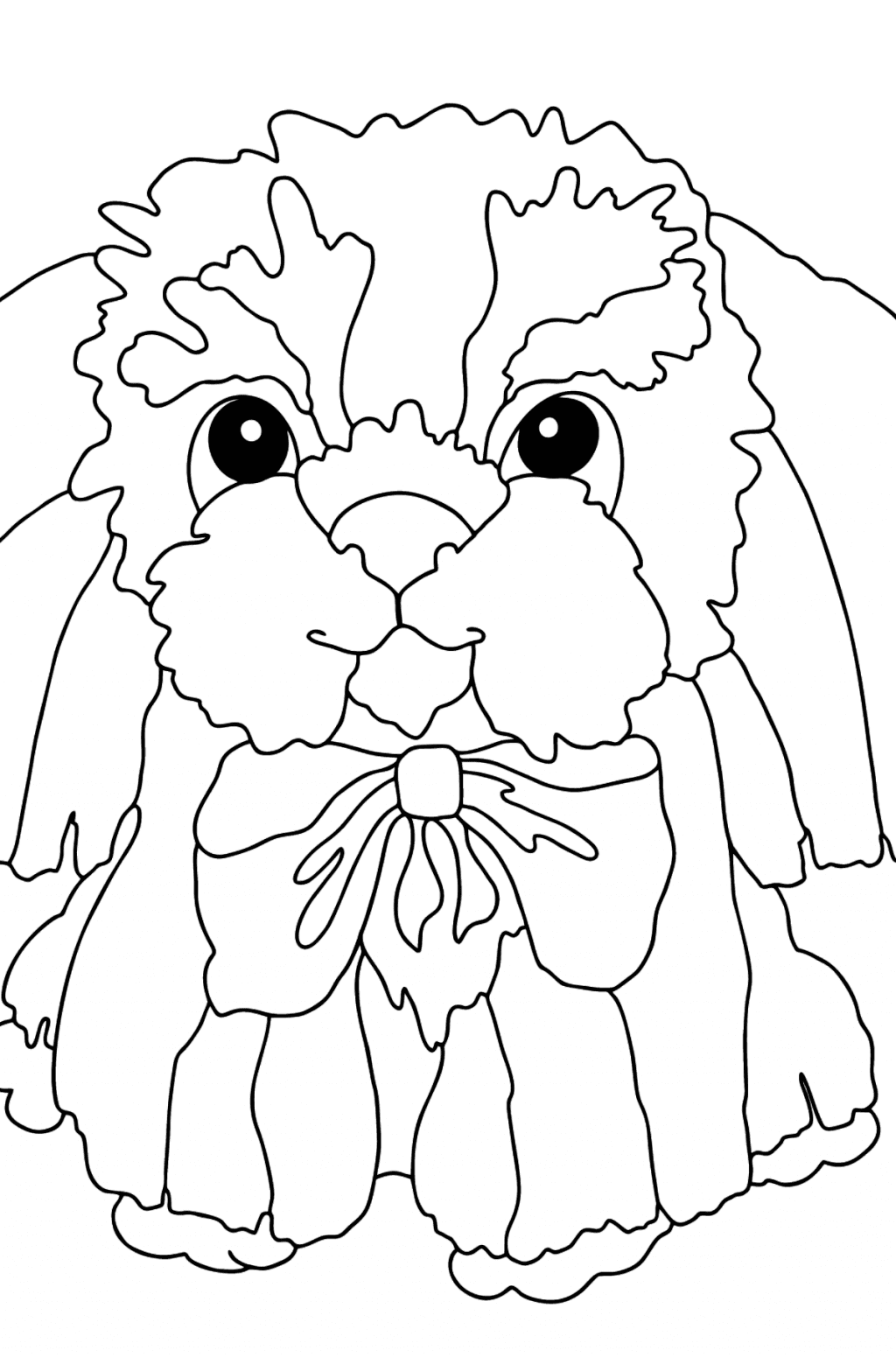 Online Coloring Page - A Dog with a Bow!