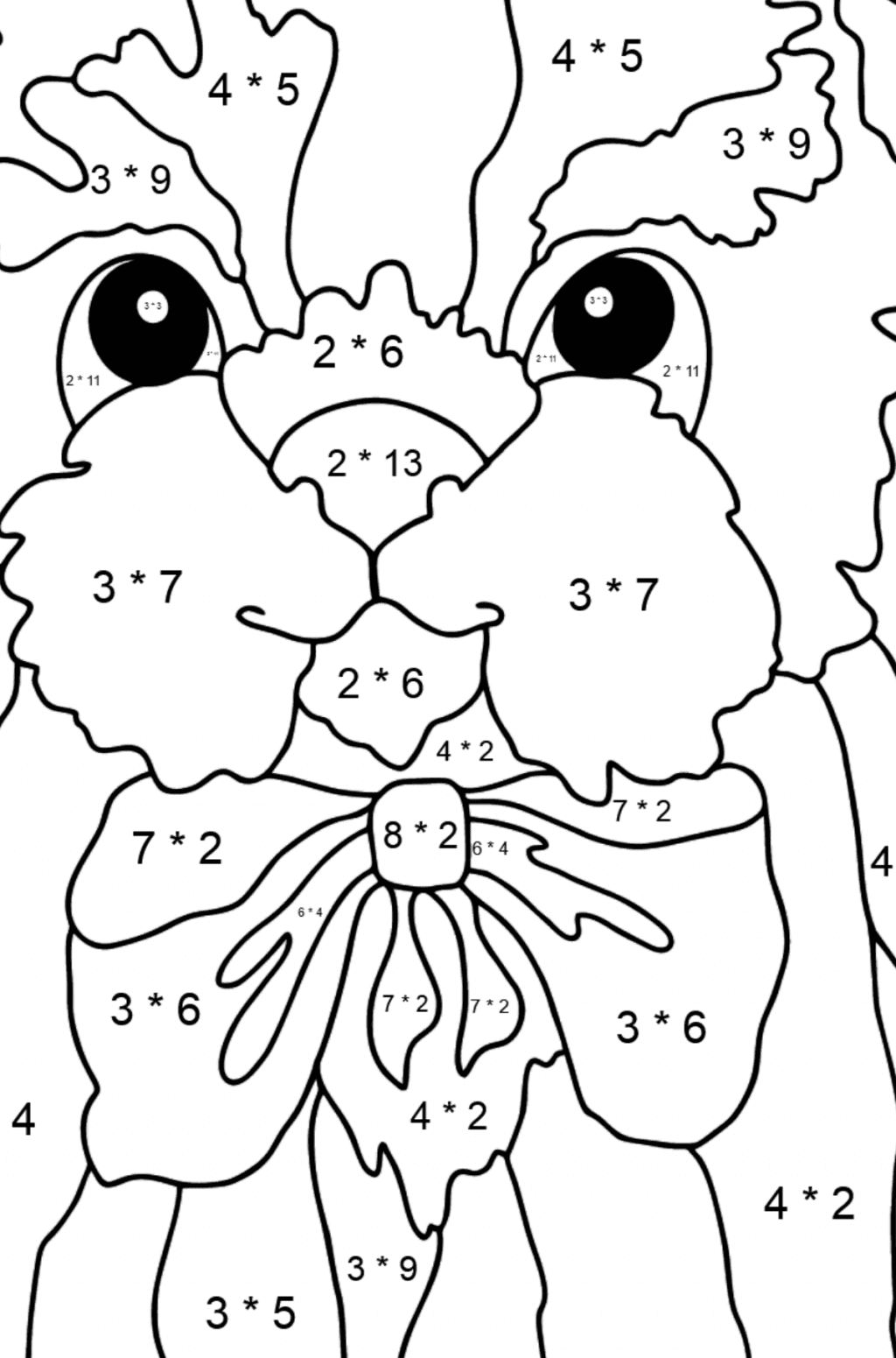 Online Coloring Page - A Dog with a Bow!