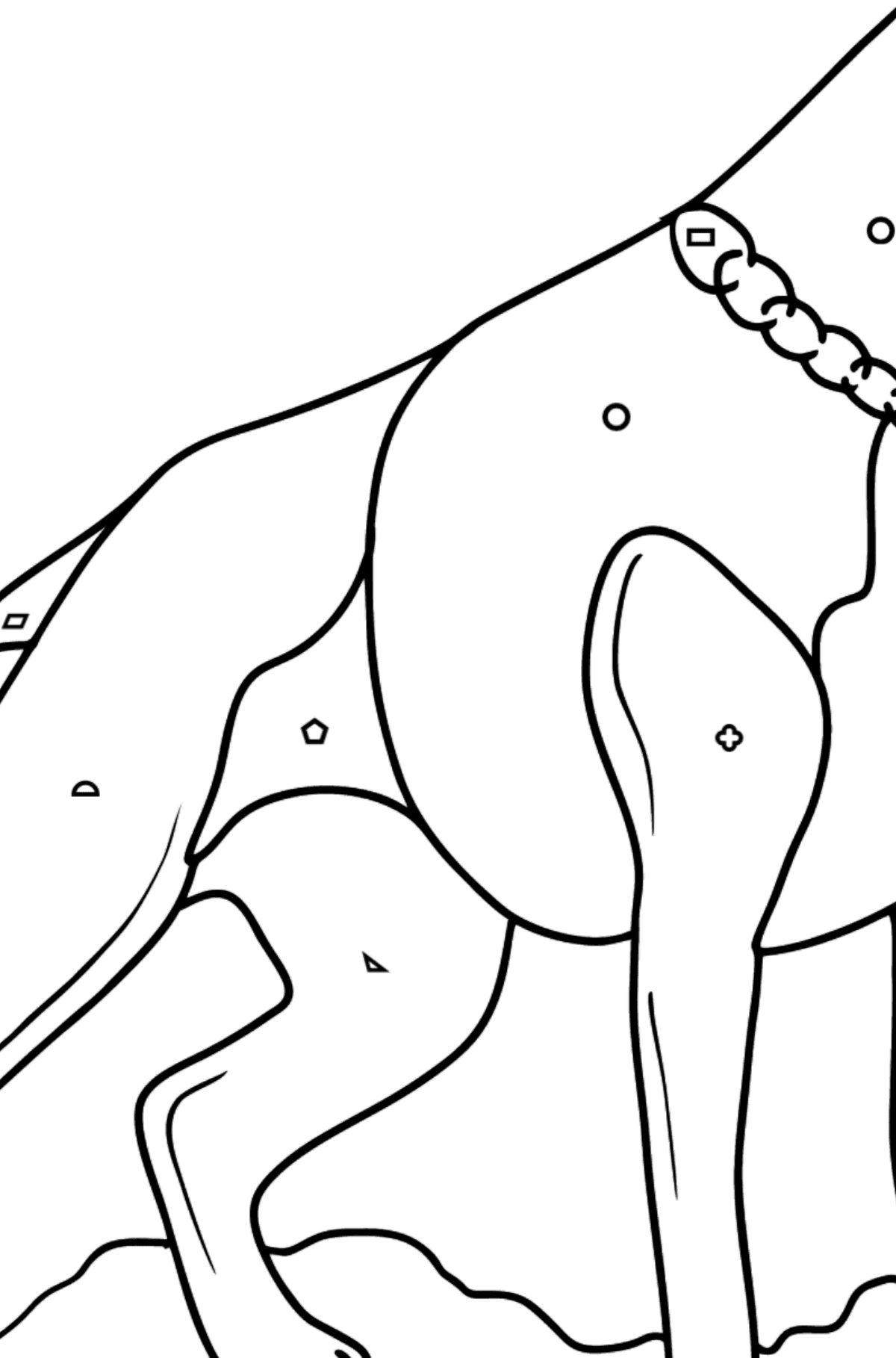Boxer Dog coloring page - Coloring by Geometric Shapes for Kids