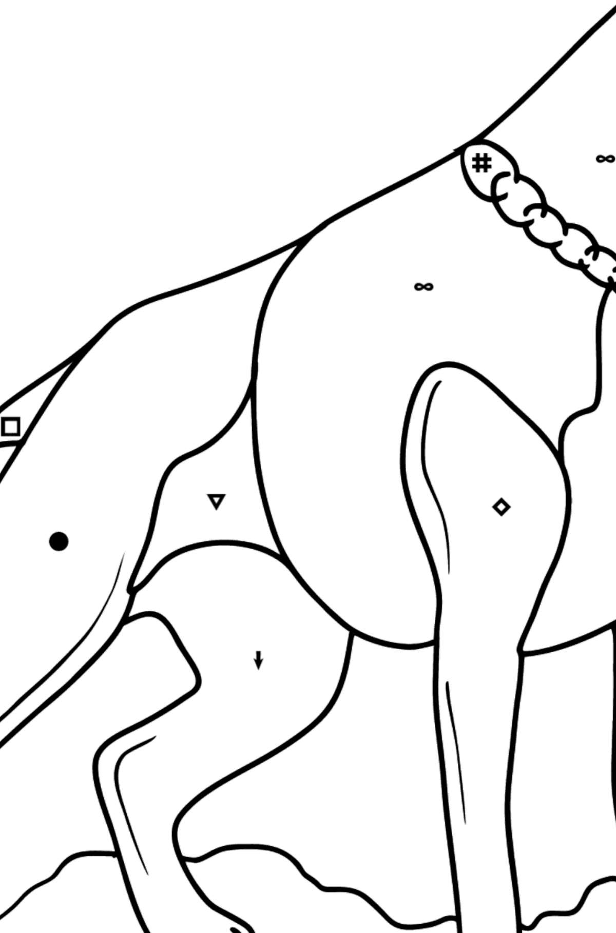 Boxer Dog coloring page - Coloring by Symbols for Kids