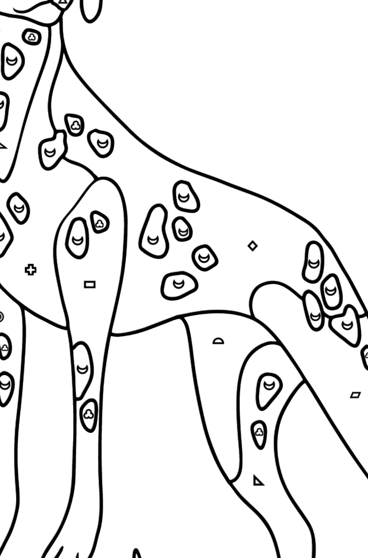 Desen de colorat dalmatian - Desen de colorat după Forme Geometrice pentru copii