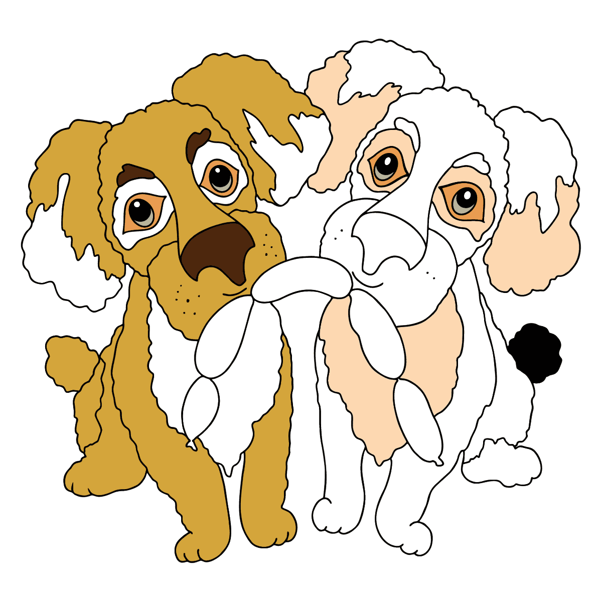 print-coloring-page-dogs-can-t-share-sausages