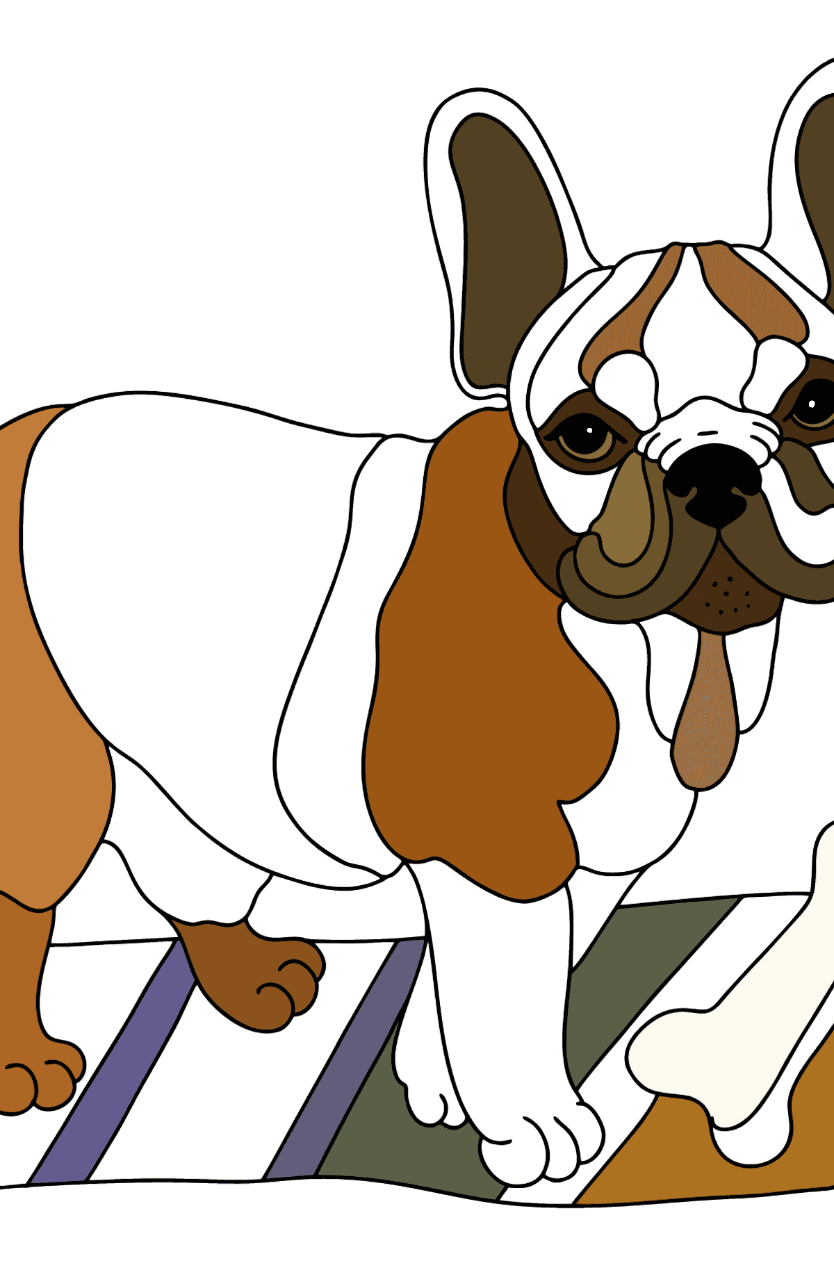 Värityskuva ranskanbulldoggi (vaikea) - Värityskuvat lapsille